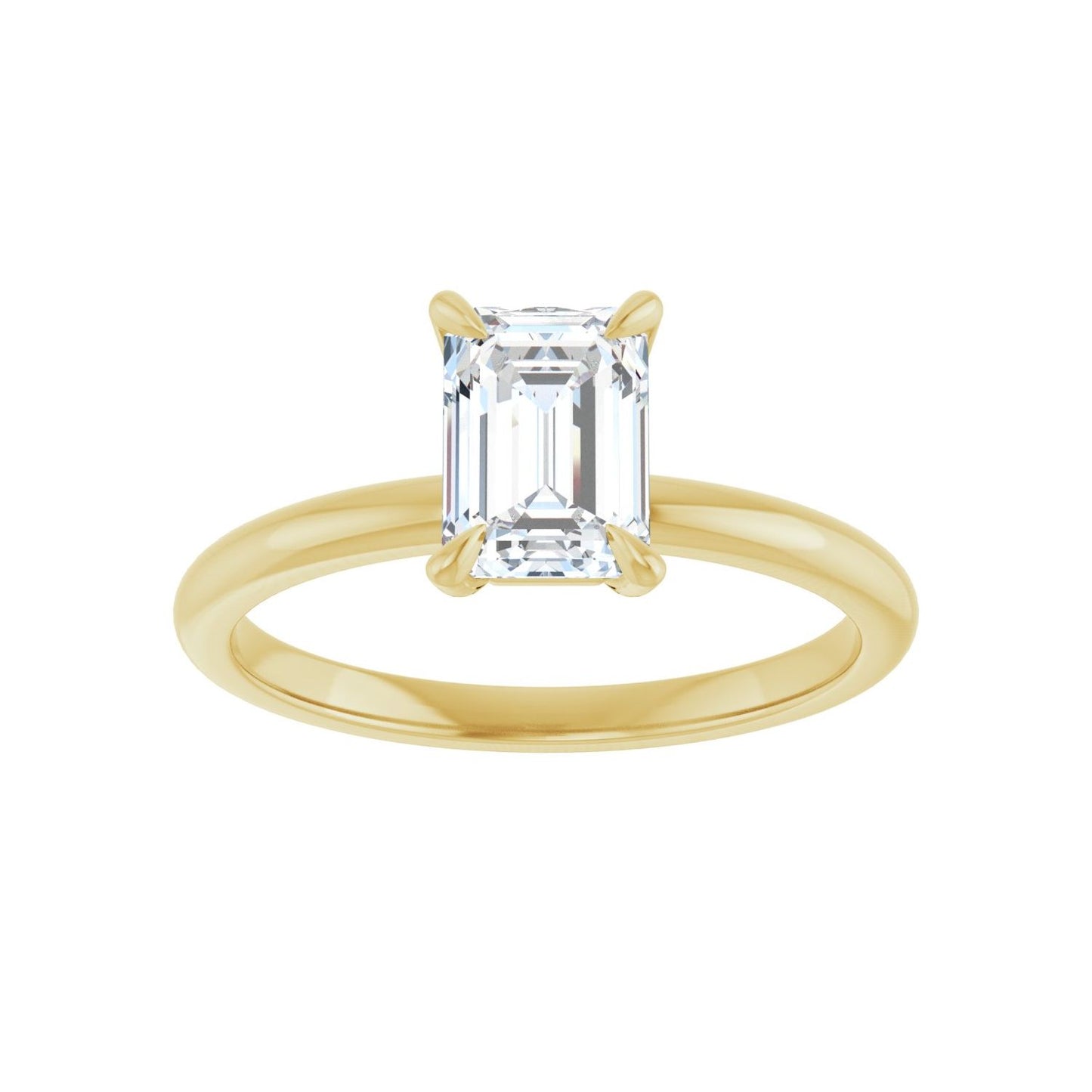 Emerald Solitaire Engagement Ring | Metal Type=14K Yellow Gold | Center Stone Size=1.5 CT | Image 3