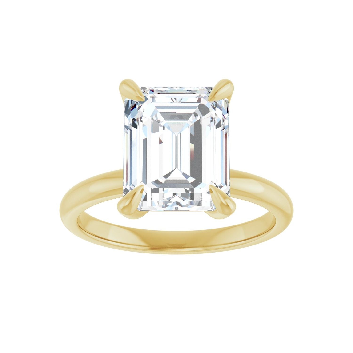 Emerald Solitaire Engagement Ring | Metal Type=14K Yellow Gold | Center Stone Size=3 CT | Image 3