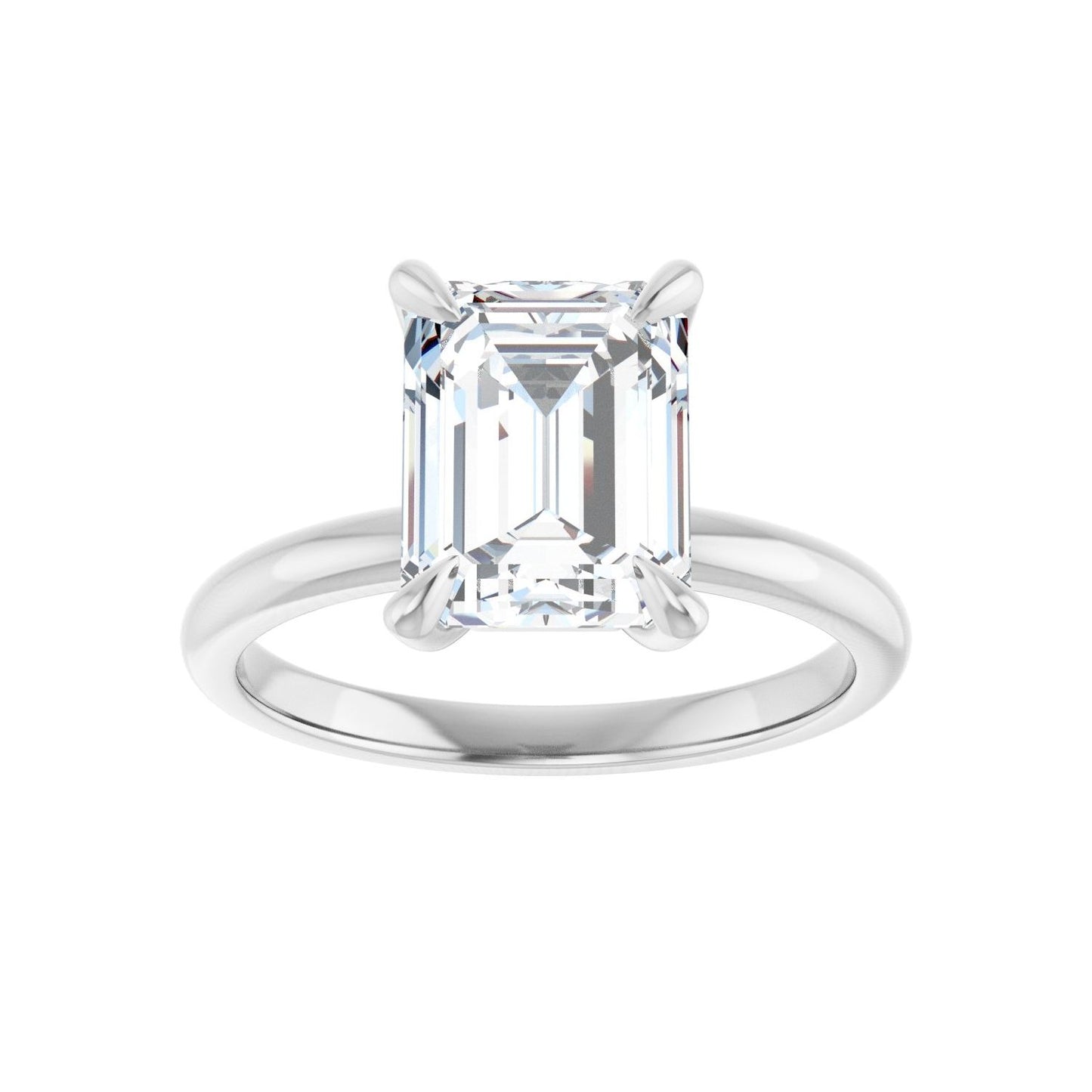 Emerald Solitaire Engagement Ring | Metal Type=14K White Gold | Center Stone Size=2.5 CT | Image 3