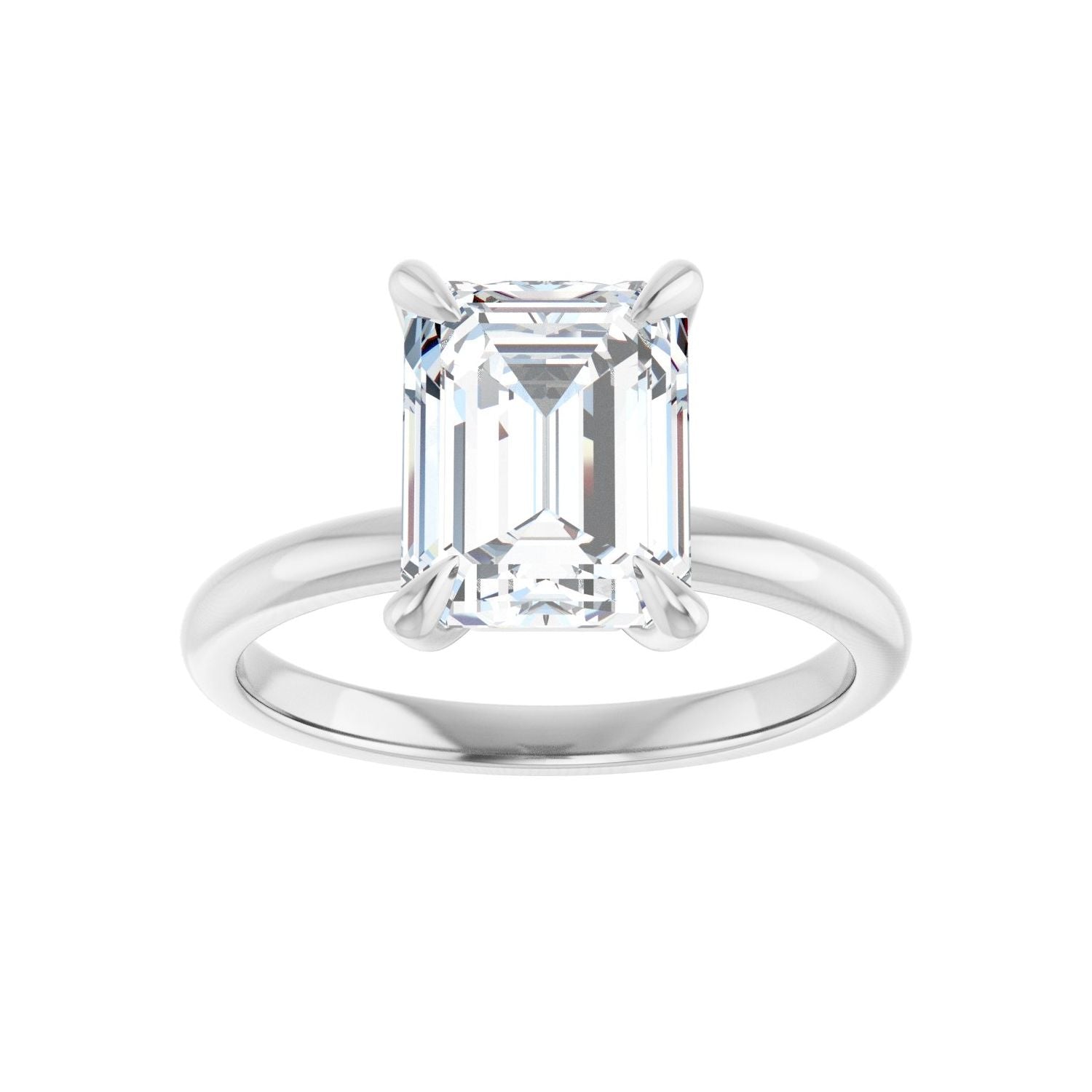 Emerald Solitaire Engagement Ring | Metal Type=14K White Gold | Center Stone Size=2.5 CT | Image 3