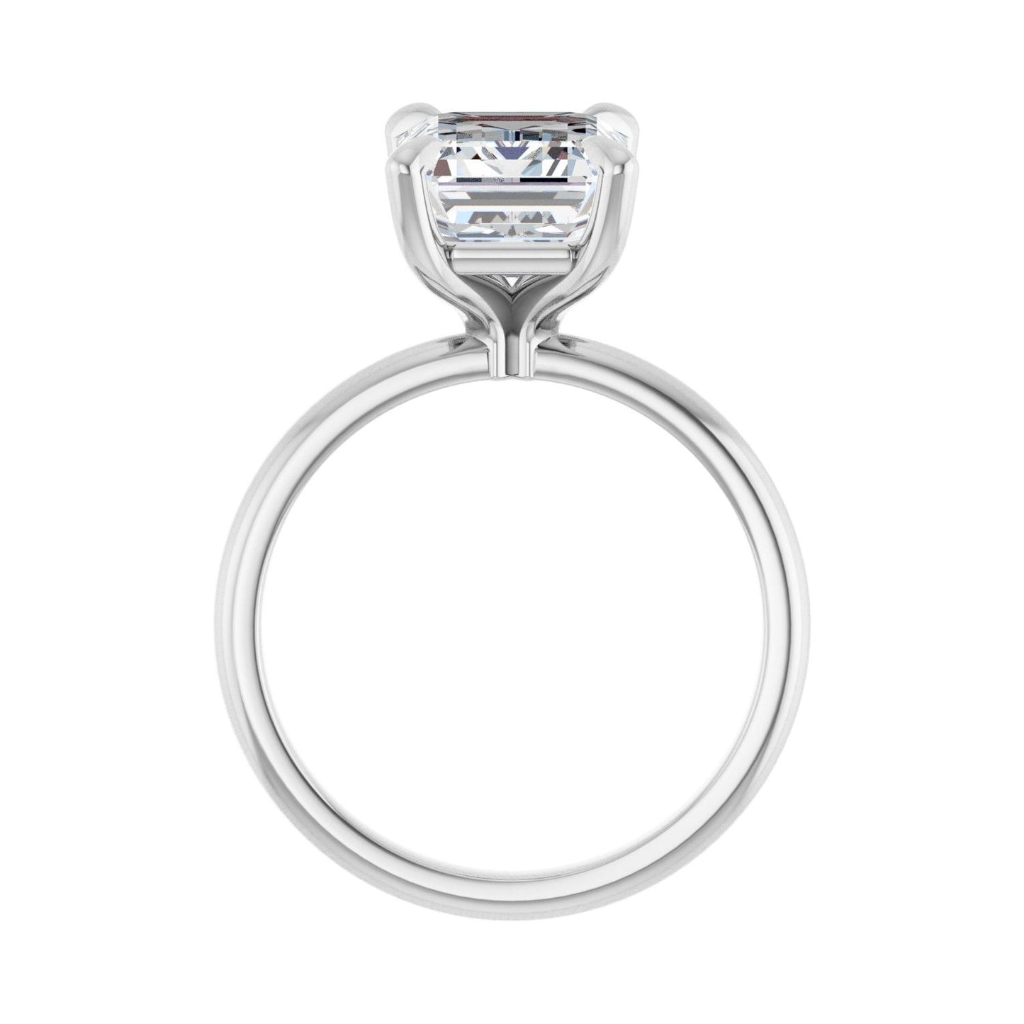 Emerald Solitaire Engagement Ring | Metal Type=14K White Gold | Center Stone Size=3 CT | Image 2
