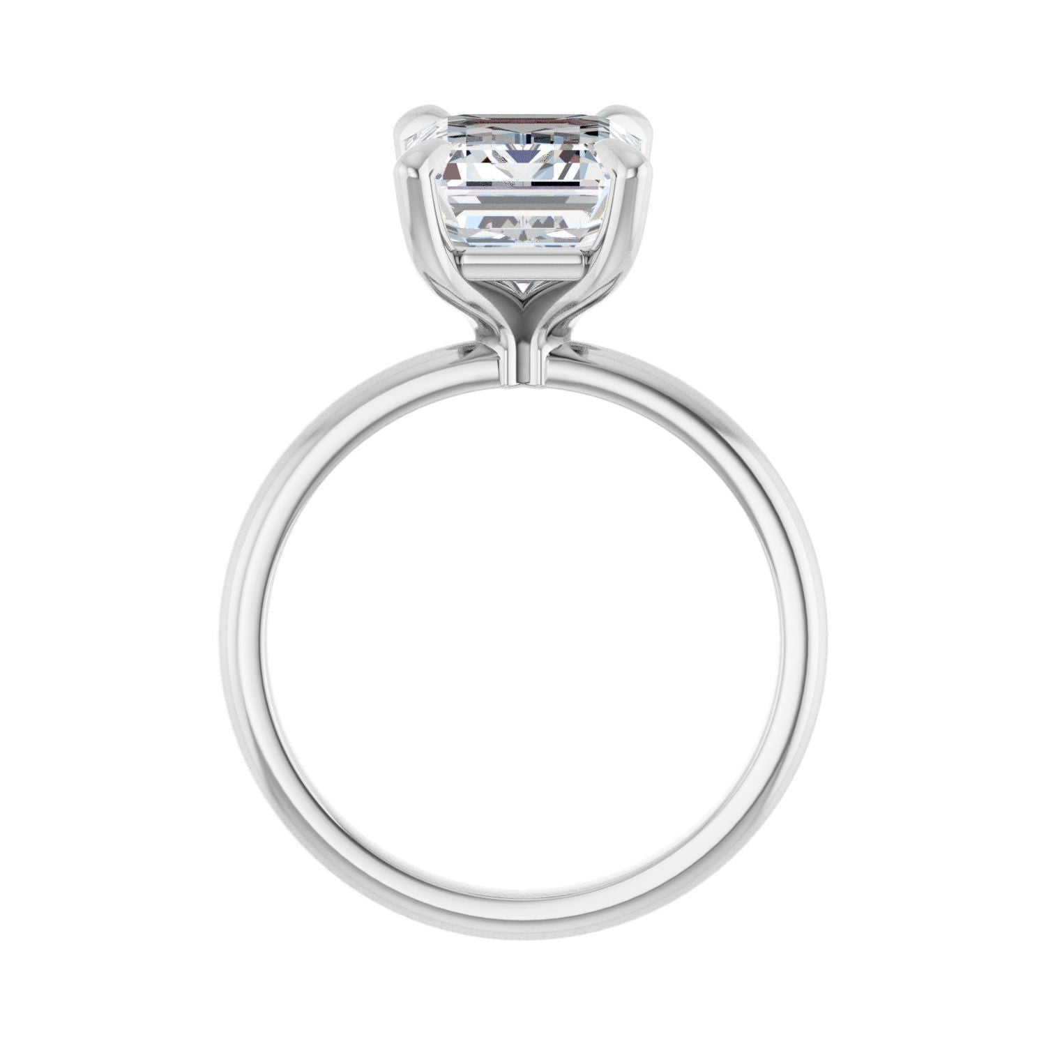 Emerald Solitaire Engagement Ring | Metal Type=14K White Gold | Center Stone Size=3 CT | Image 2