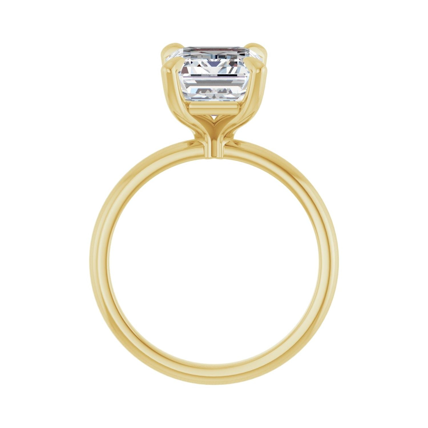 Emerald Solitaire Engagement Ring | Metal Type=14K Yellow Gold | Center Stone Size=3 CT | Image 2