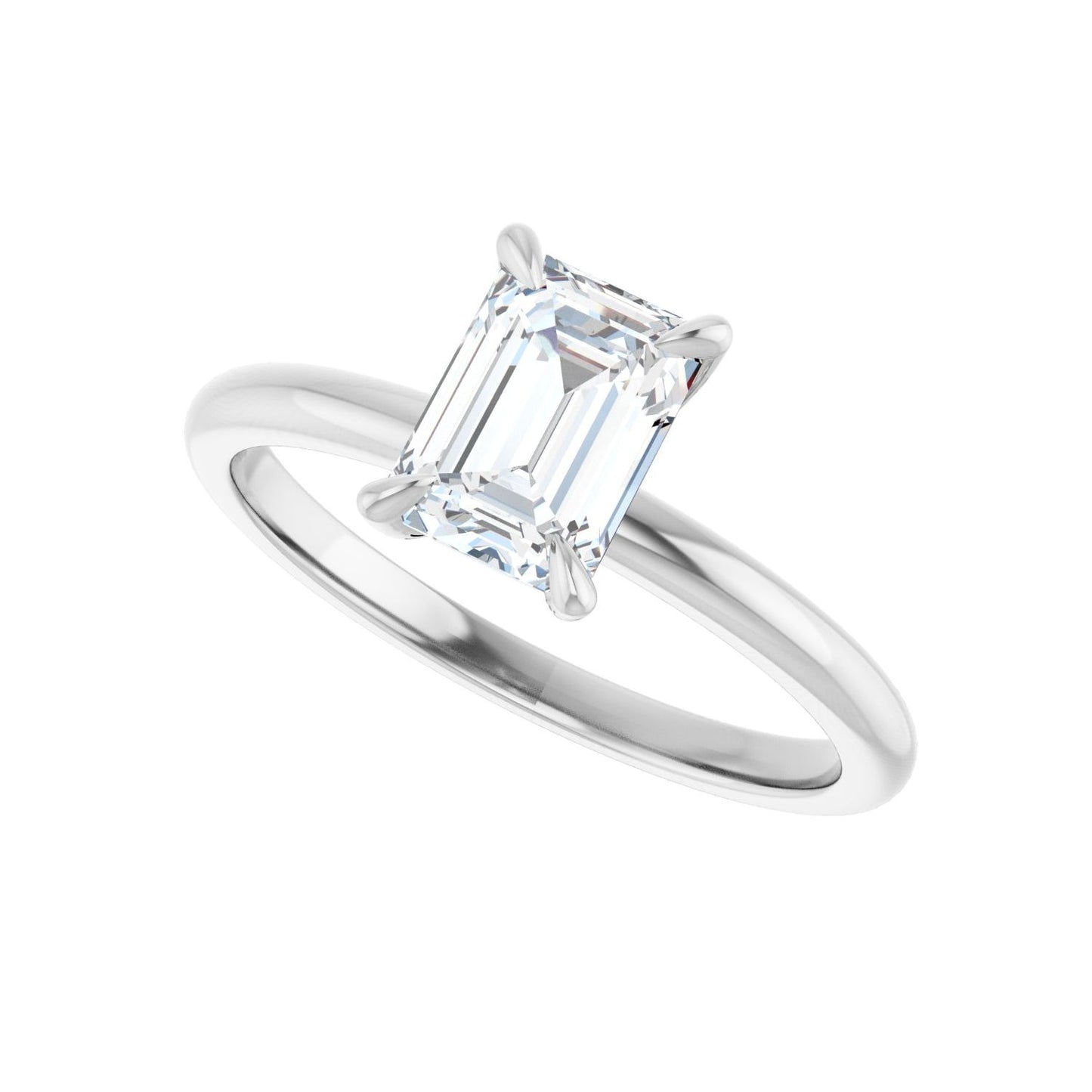 Emerald Solitaire Engagement Ring | Metal Type=14K White Gold | Center Stone Size=1.5 CT | Image 5