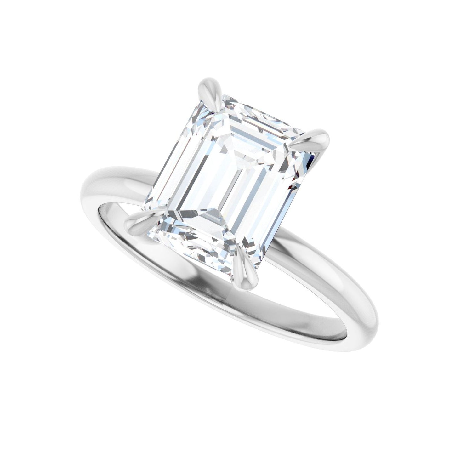 Emerald Solitaire Engagement Ring | Metal Type=14K White Gold | Center Stone Size=2.5 CT | Image 5