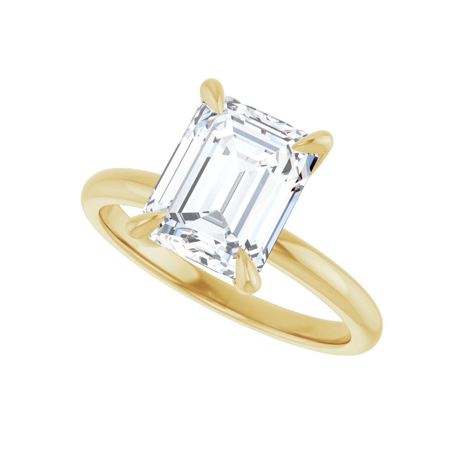 Emerald Solitaire Engagement Ring | Metal Type=14K Yellow Gold | Center Stone Size=2.5 CT | Image 5