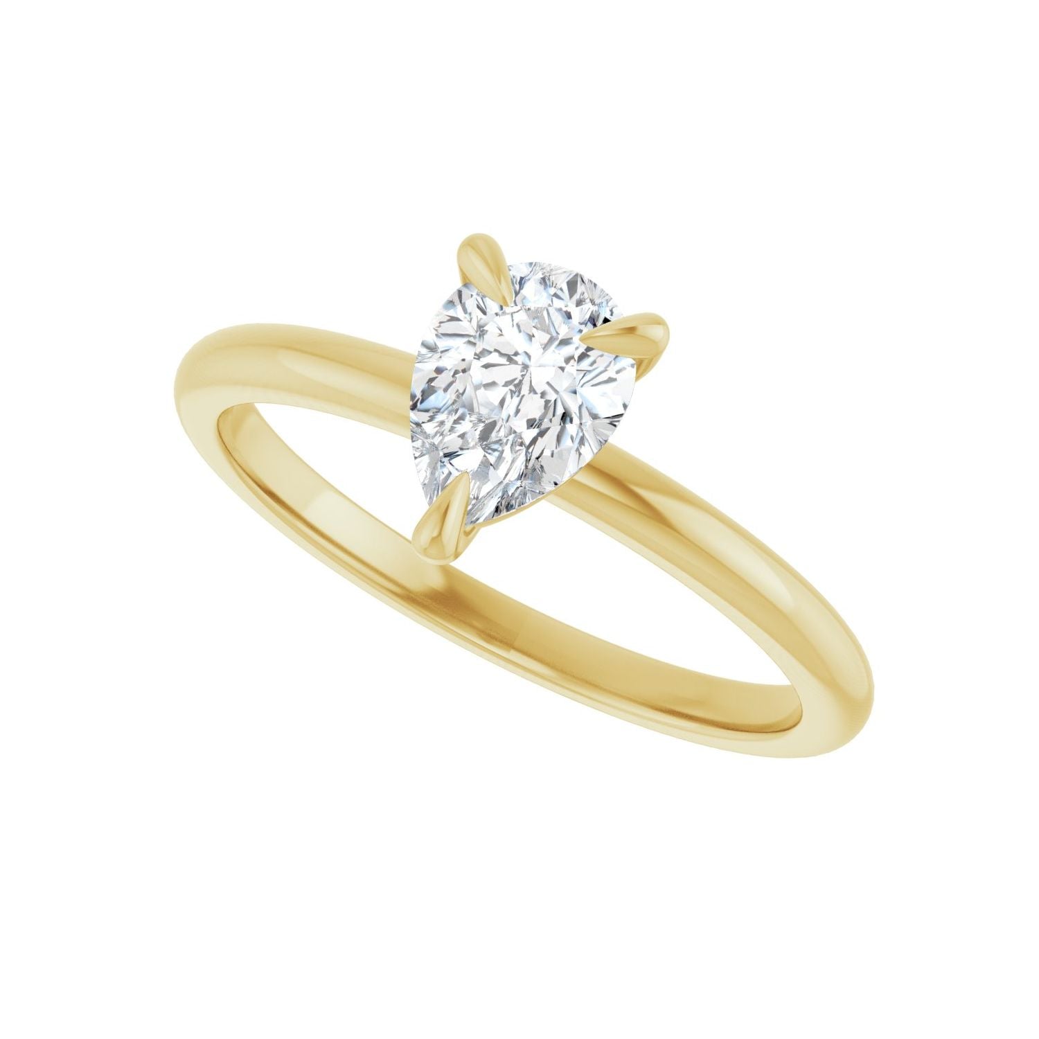 Pear Solitaire Engagement Ring | Metal Type=14K Yellow Gold | Center Stone Size=1 CT | Image 5