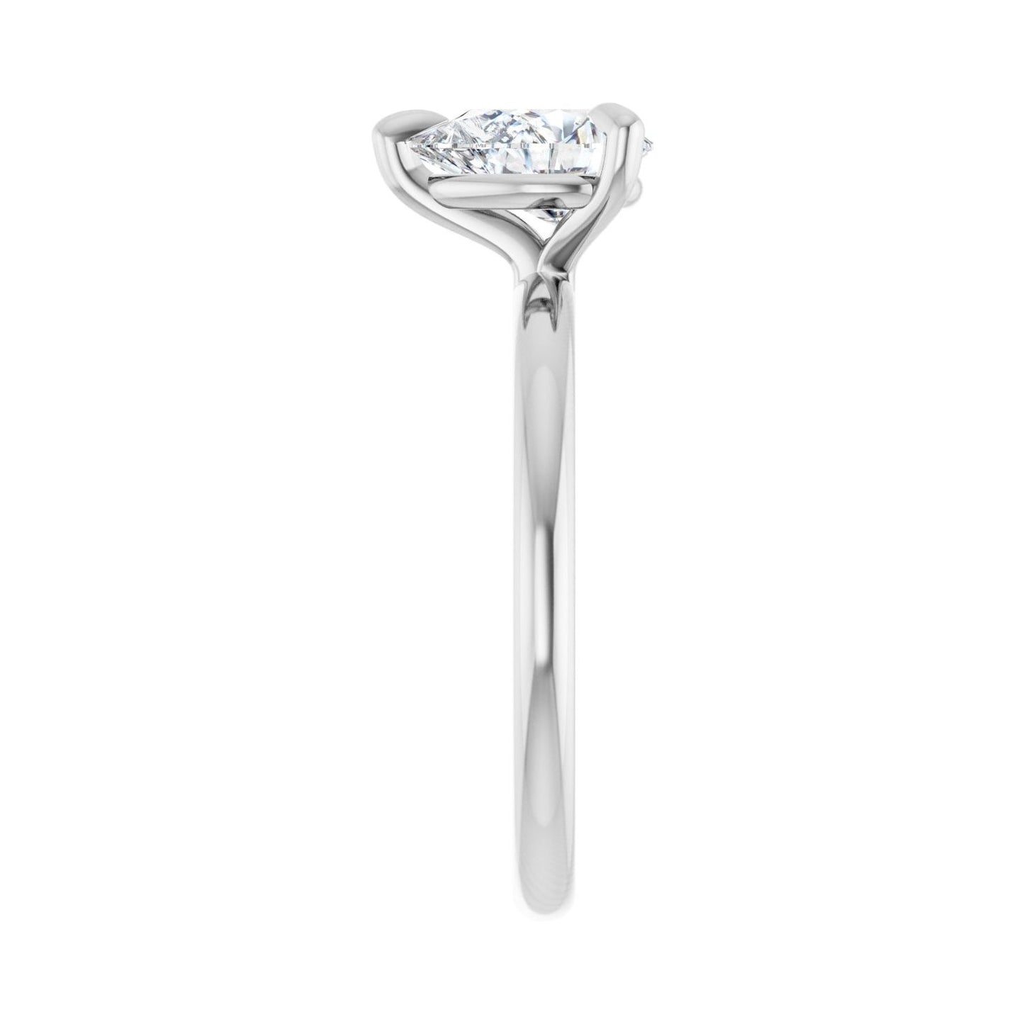 Pear Solitaire Engagement Ring | Metal Type=14K White Gold | Center Stone Size=1.5 CT | Image 4