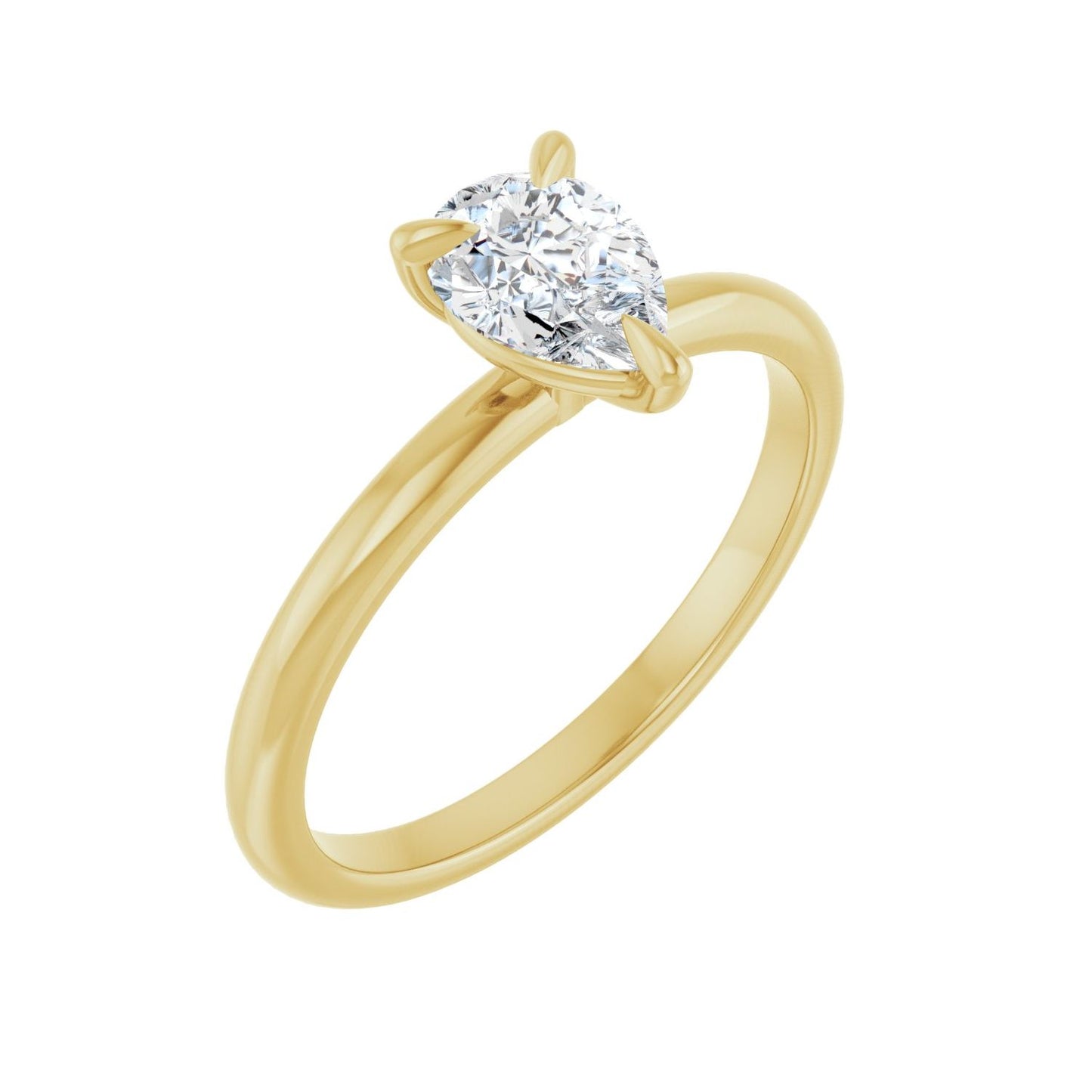 Pear Solitaire Engagement Ring | Metal Type=14K Yellow Gold | Center Stone Size=1 CT | Image 1