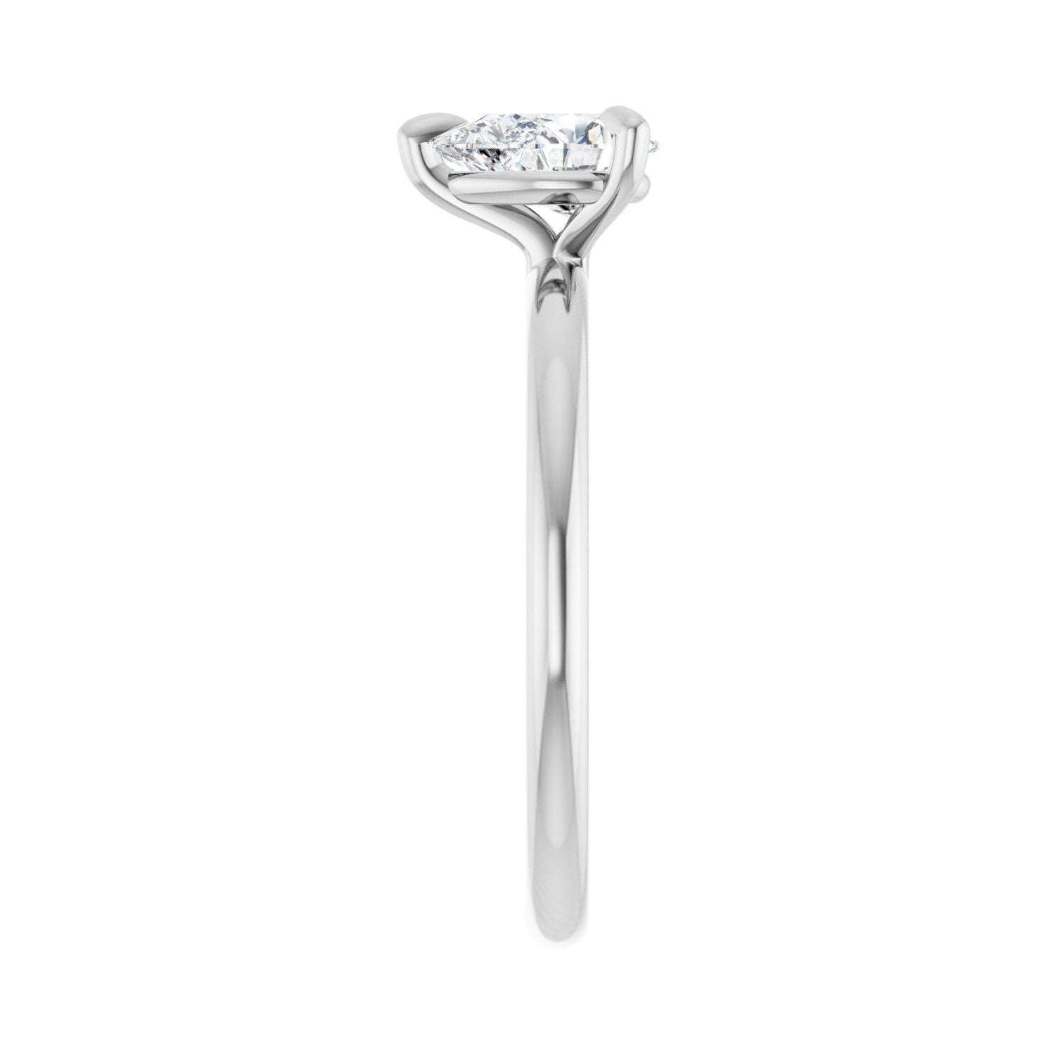 Pear Solitaire Engagement Ring | Metal Type=14K White Gold | Center Stone Size=1 CT | Image 4