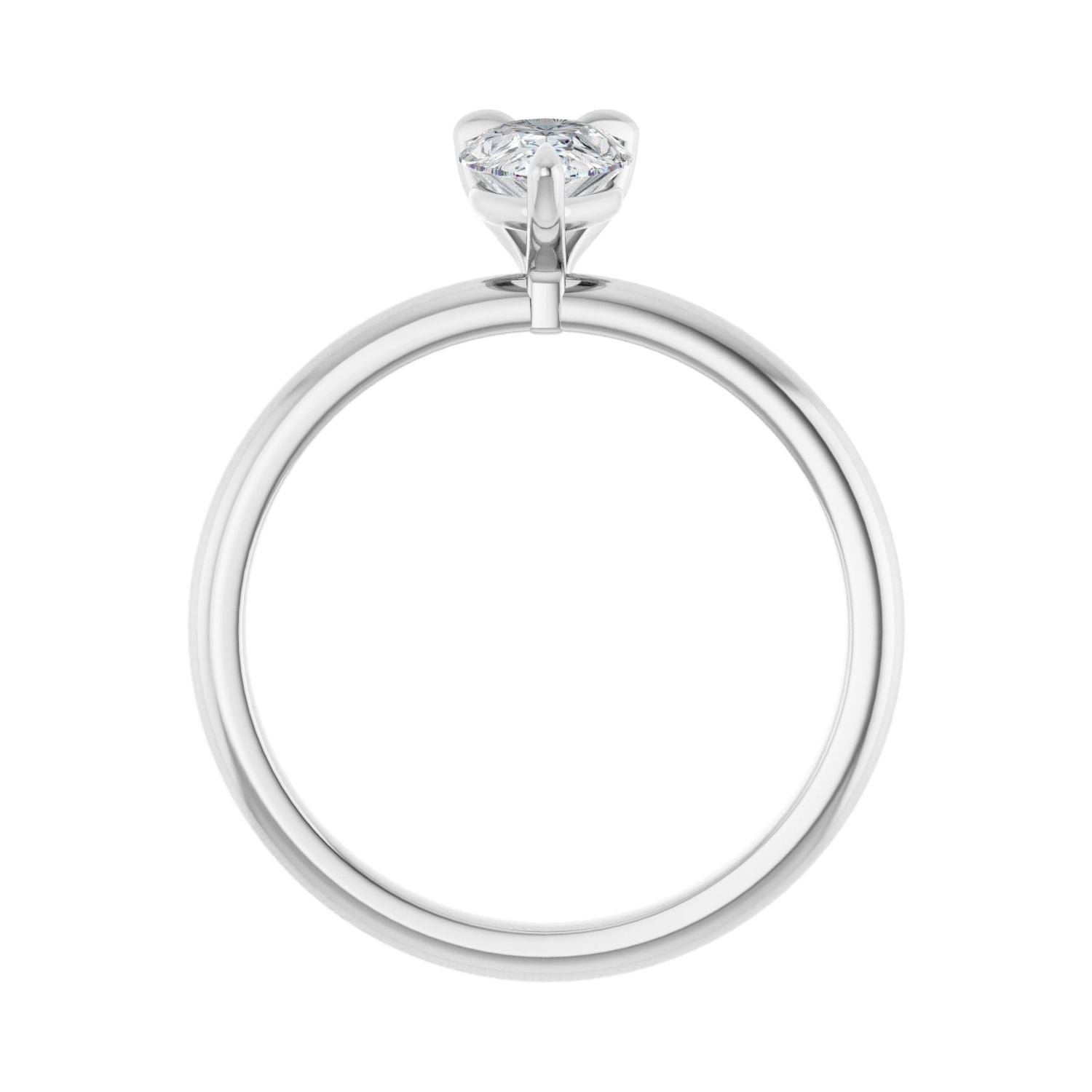Pear Solitaire Engagement Ring | Metal Type=14K White Gold | Center Stone Size=1 CT | Image 2