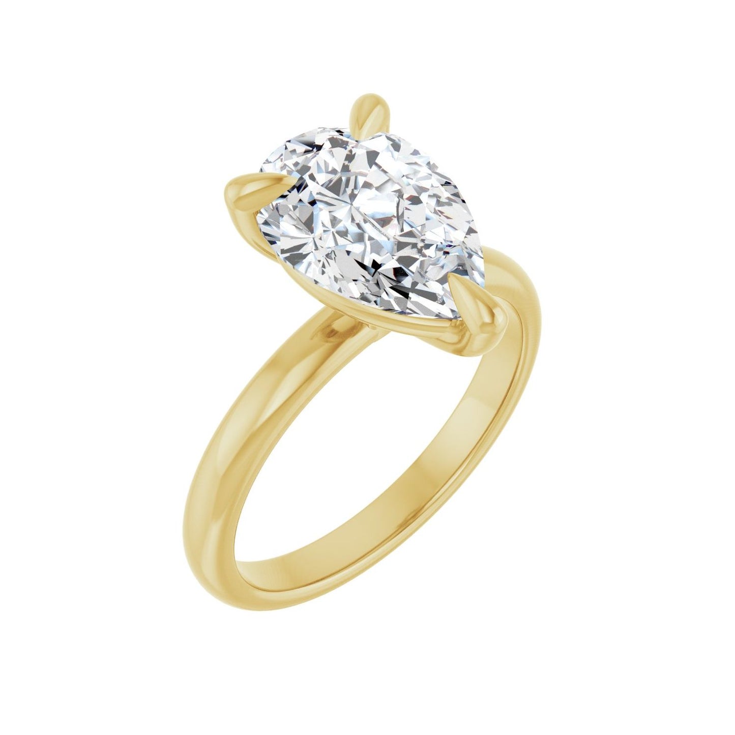 Pear Solitaire Engagement Ring | Metal Type=14K Yellow Gold | Center Stone Size=3 CT | Image 1