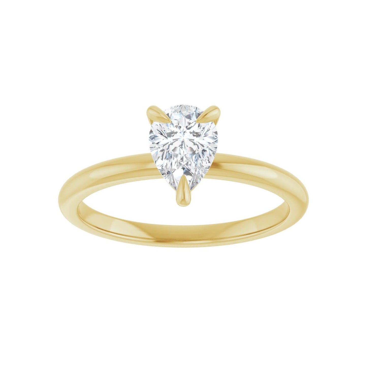 Pear Solitaire Engagement Ring | Metal Type=14K Yellow Gold | Center Stone Size=1 CT | Image 3