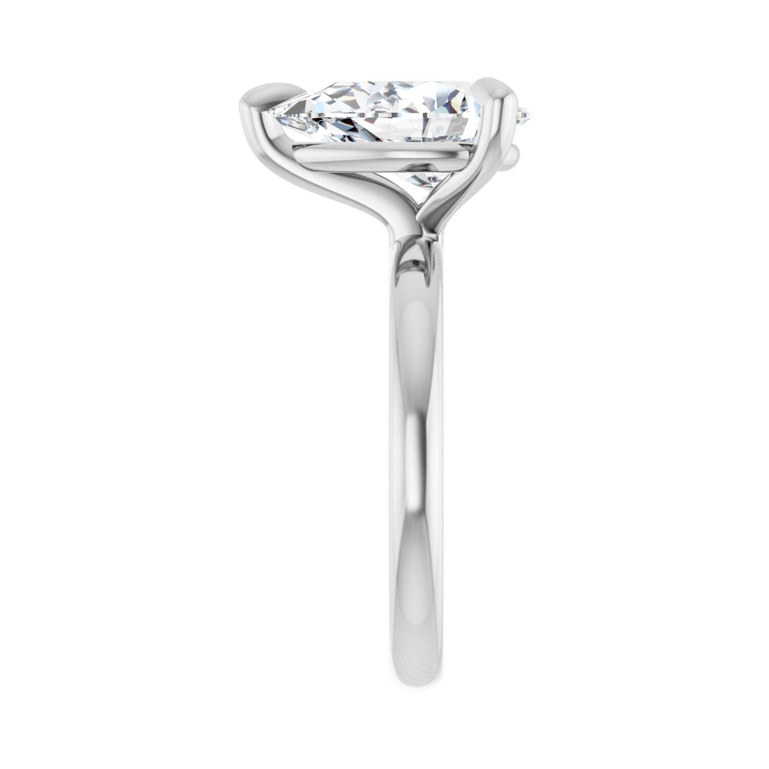 Pear Solitaire Engagement Ring | Metal Type=14K White Gold | Center Stone Size=3 CT | Image 4