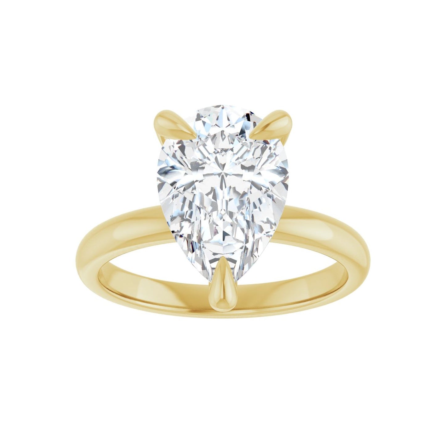 Pear Solitaire Engagement Ring | Metal Type=14K Yellow Gold | Center Stone Size=3 CT | Image 3