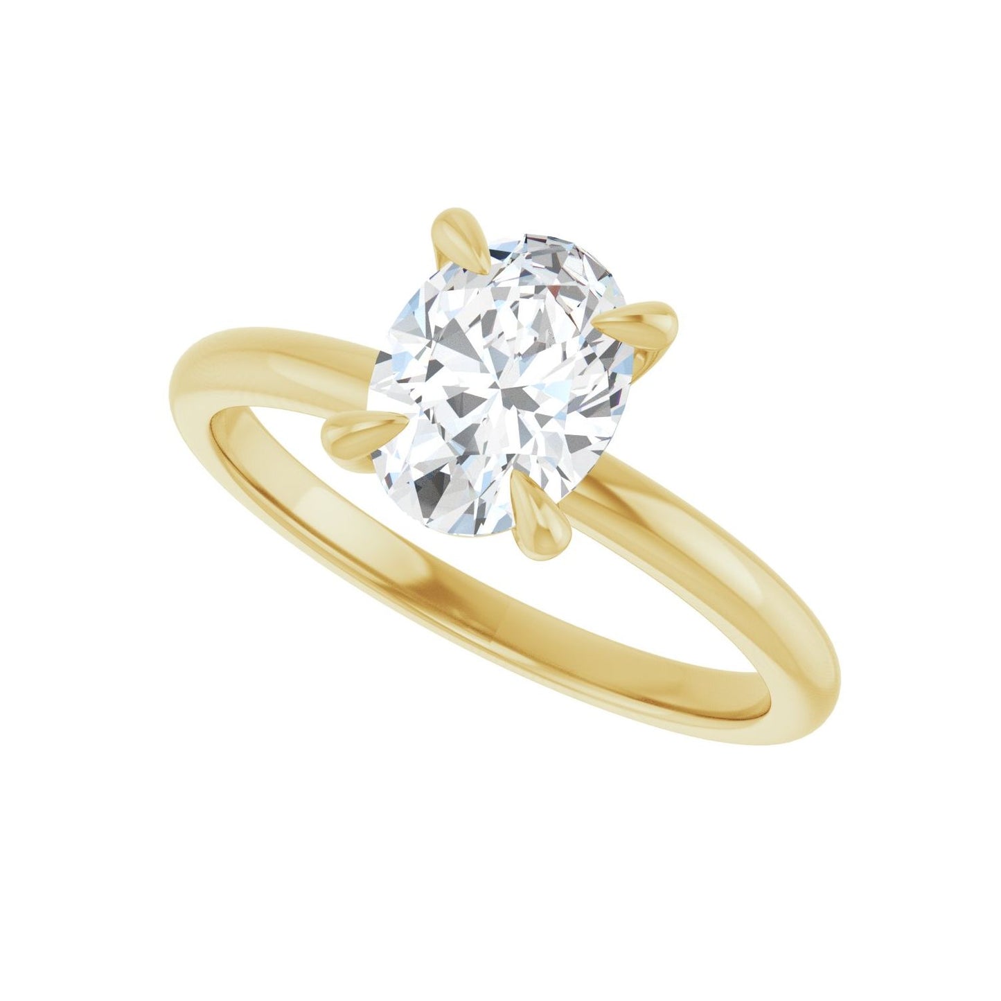 Oval Solitaire Engagement Ring | Metal Type=14K Yellow Gold | Center Stone Size=1.5 CT | Image 5