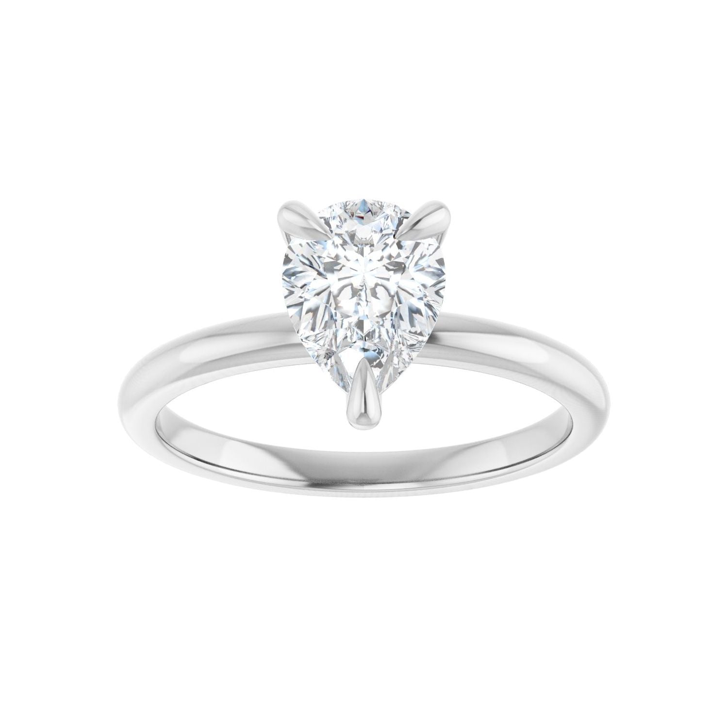 Pear Solitaire Engagement Ring | Metal Type=14K White Gold | Center Stone Size=1.5 CT | Image 3