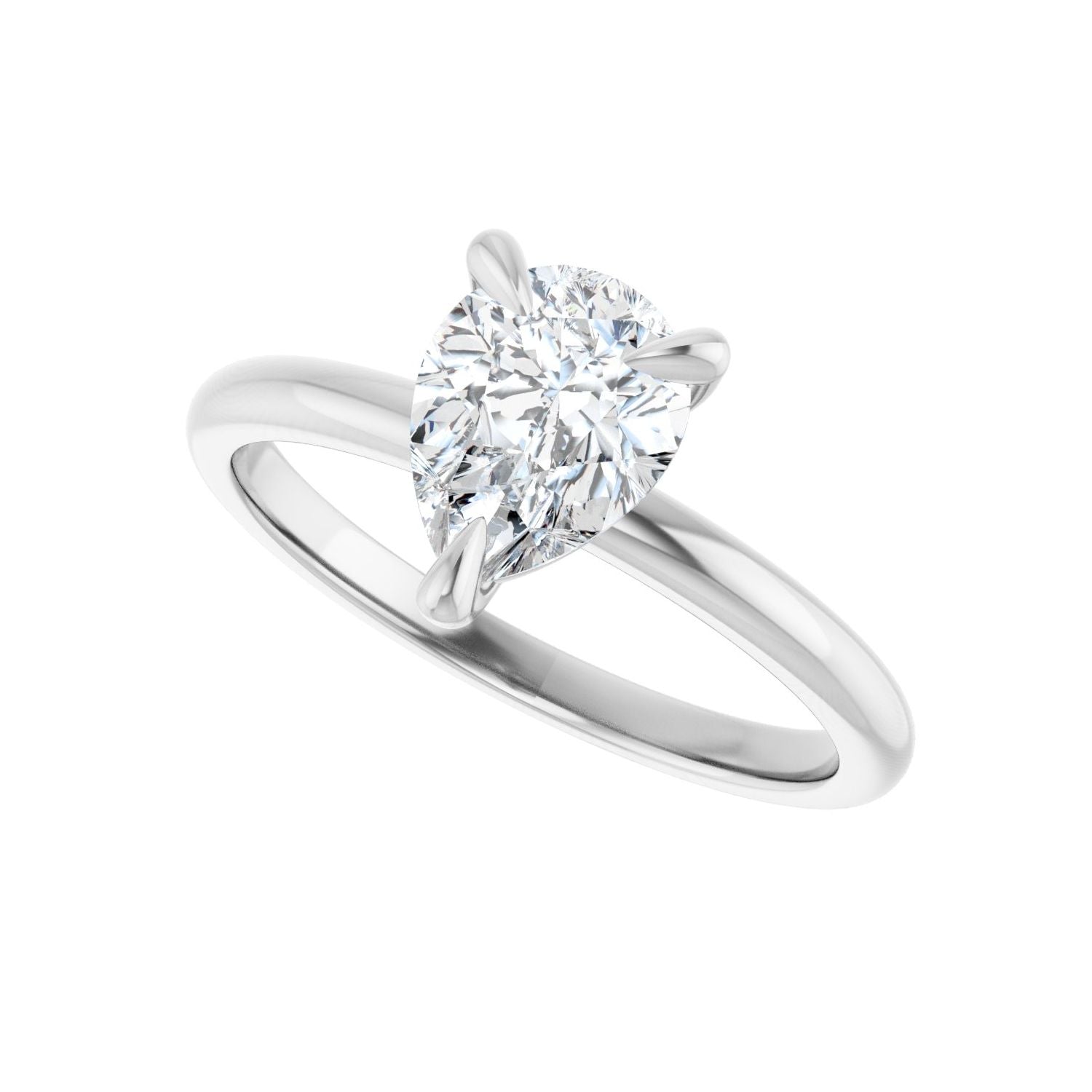 Pear Solitaire Engagement Ring | Metal Type=14K White Gold | Center Stone Size=1.5 CT | Image 5