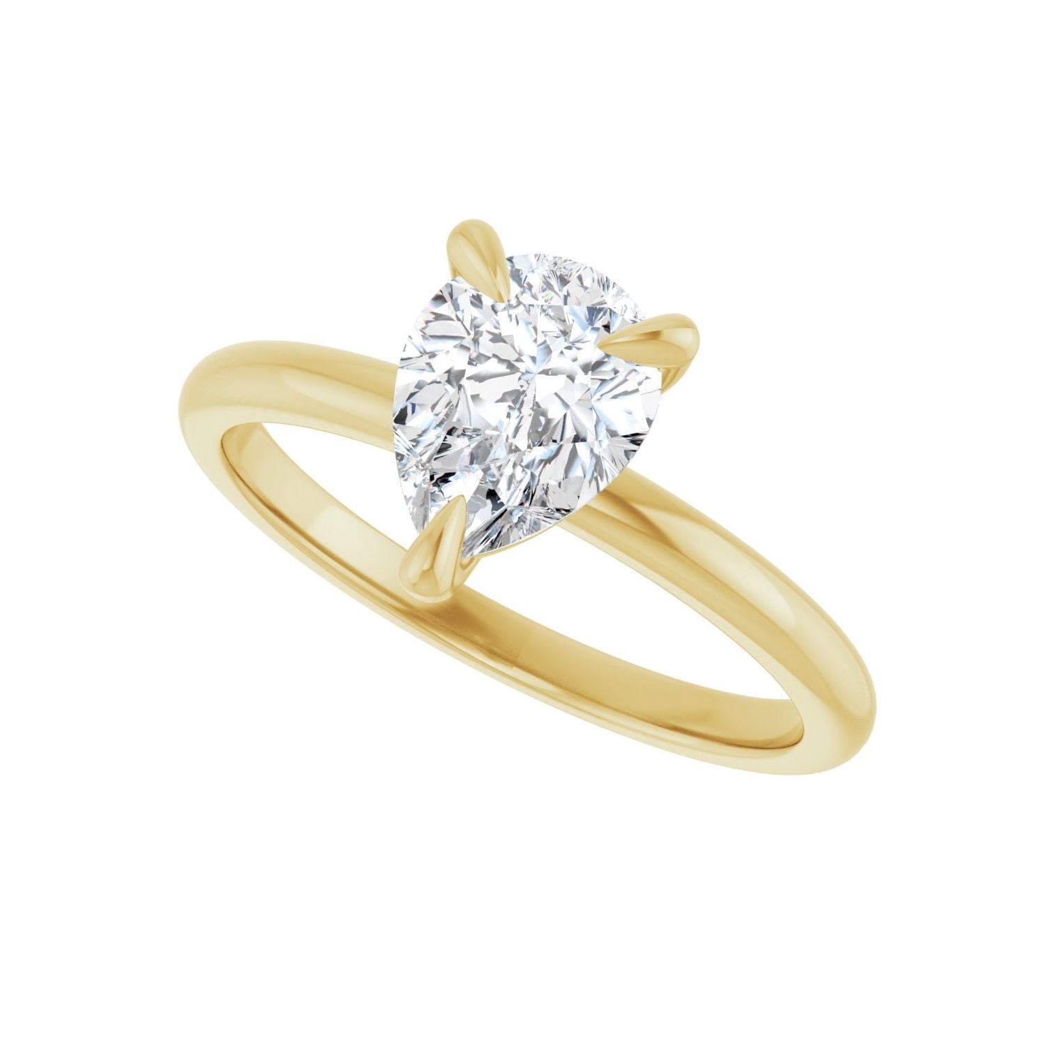 Pear Solitaire Engagement Ring | Metal Type=14K Yellow Gold | Center Stone Size=1.5 CT | Image 5