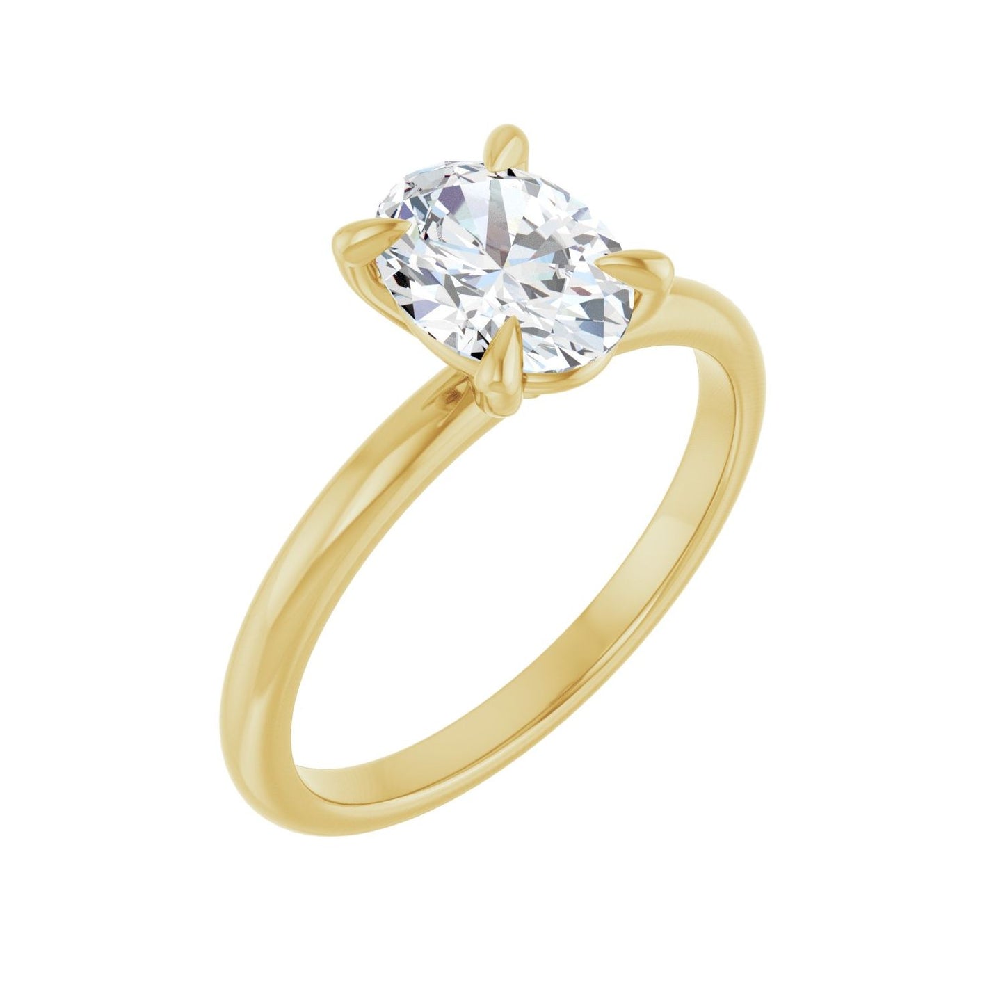 Oval Solitaire Engagement Ring | Metal Type=14K Yellow Gold | Center Stone Size=1.5 CT | Image 1
