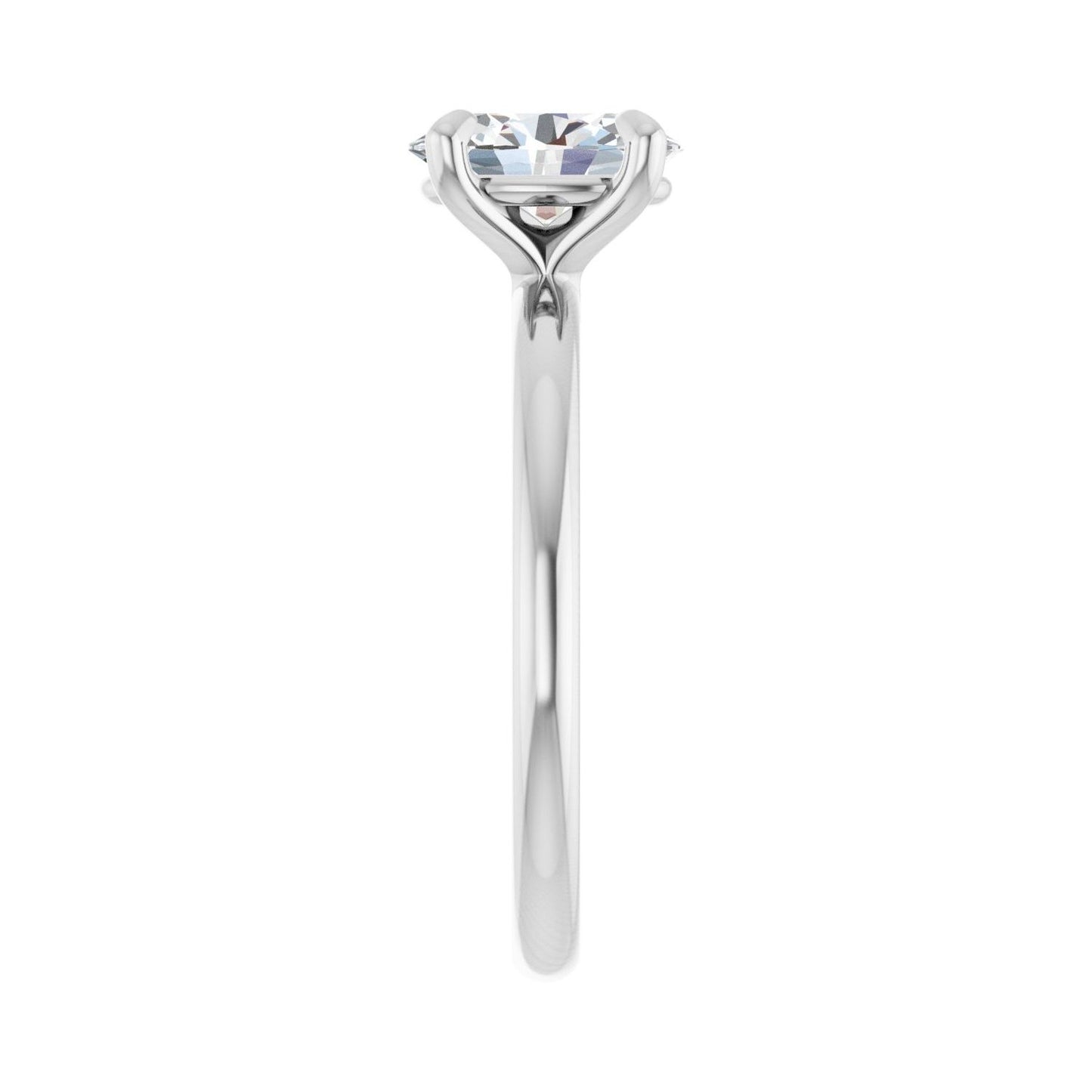 Oval Solitaire Engagement Ring | Metal Type=14K White Gold | Center Stone Size=1.5 CT | Image 4