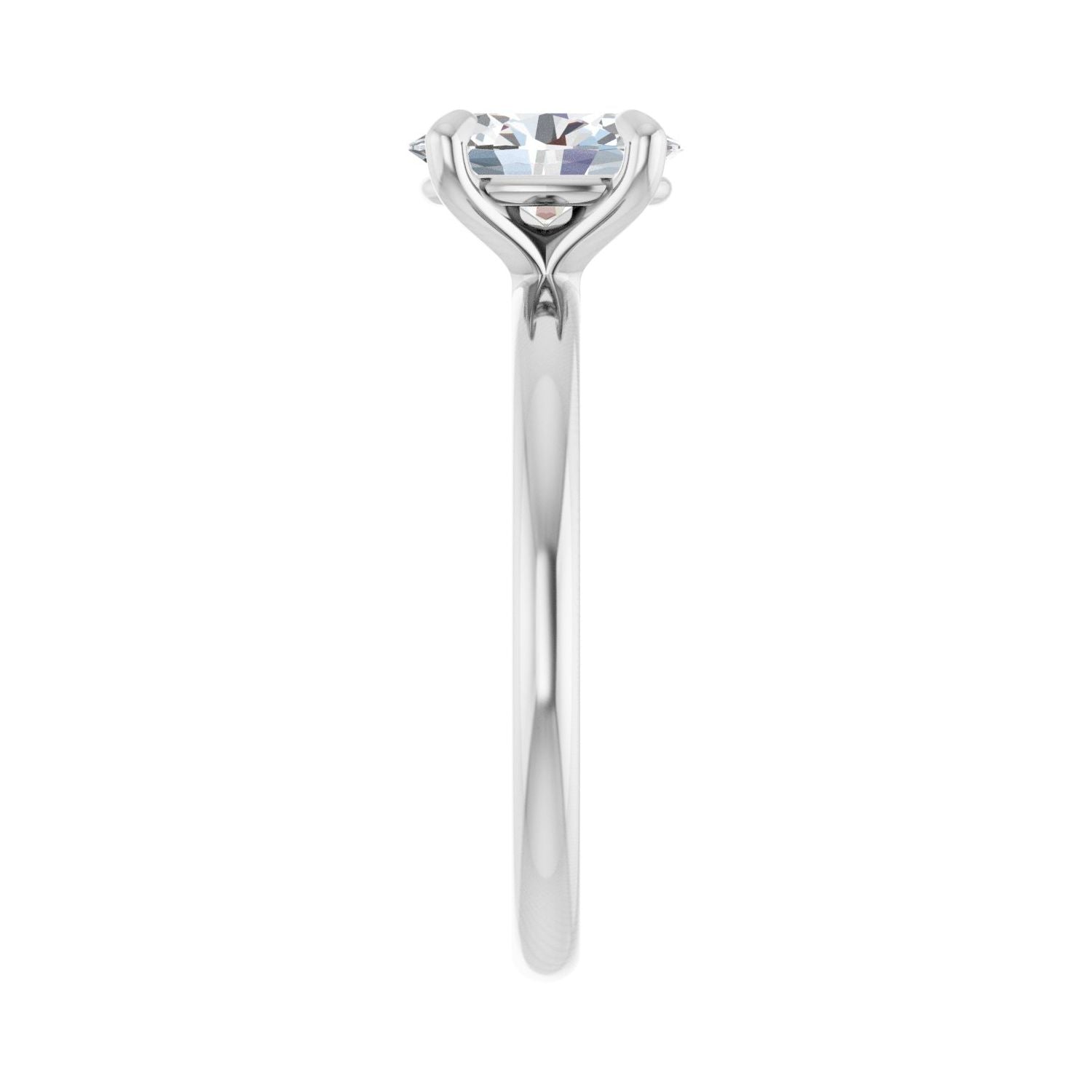 Oval Solitaire Engagement Ring | Metal Type=14K White Gold | Center Stone Size=1.5 CT | Image 4