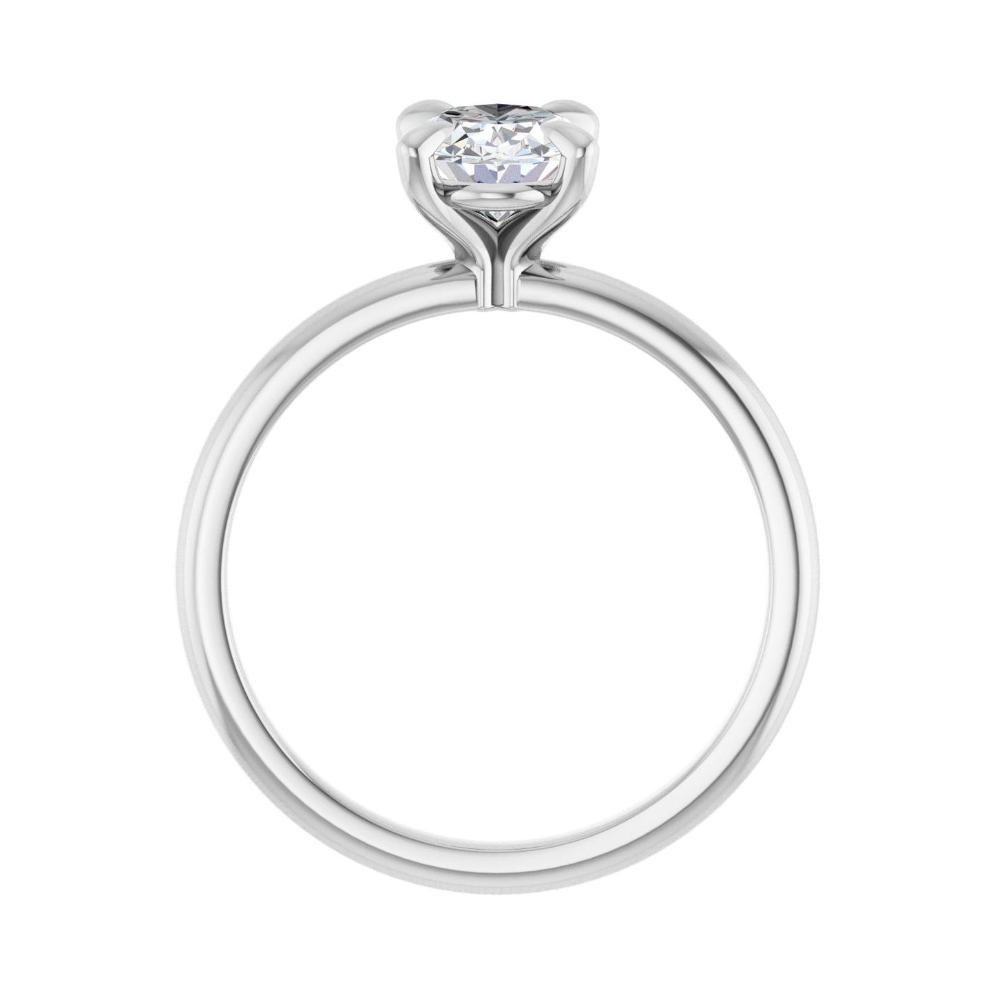 Oval Solitaire Engagement Ring | Metal Type=14K White Gold | Center Stone Size=1.5 CT | Image 2