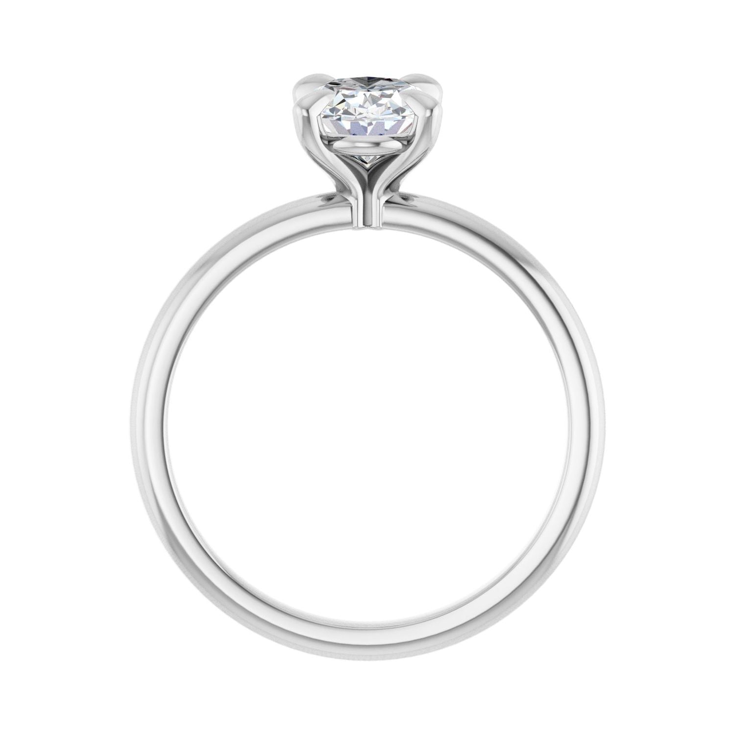 Oval Solitaire Engagement Ring | Metal Type=14K White Gold | Center Stone Size=1.5 CT | Image 2