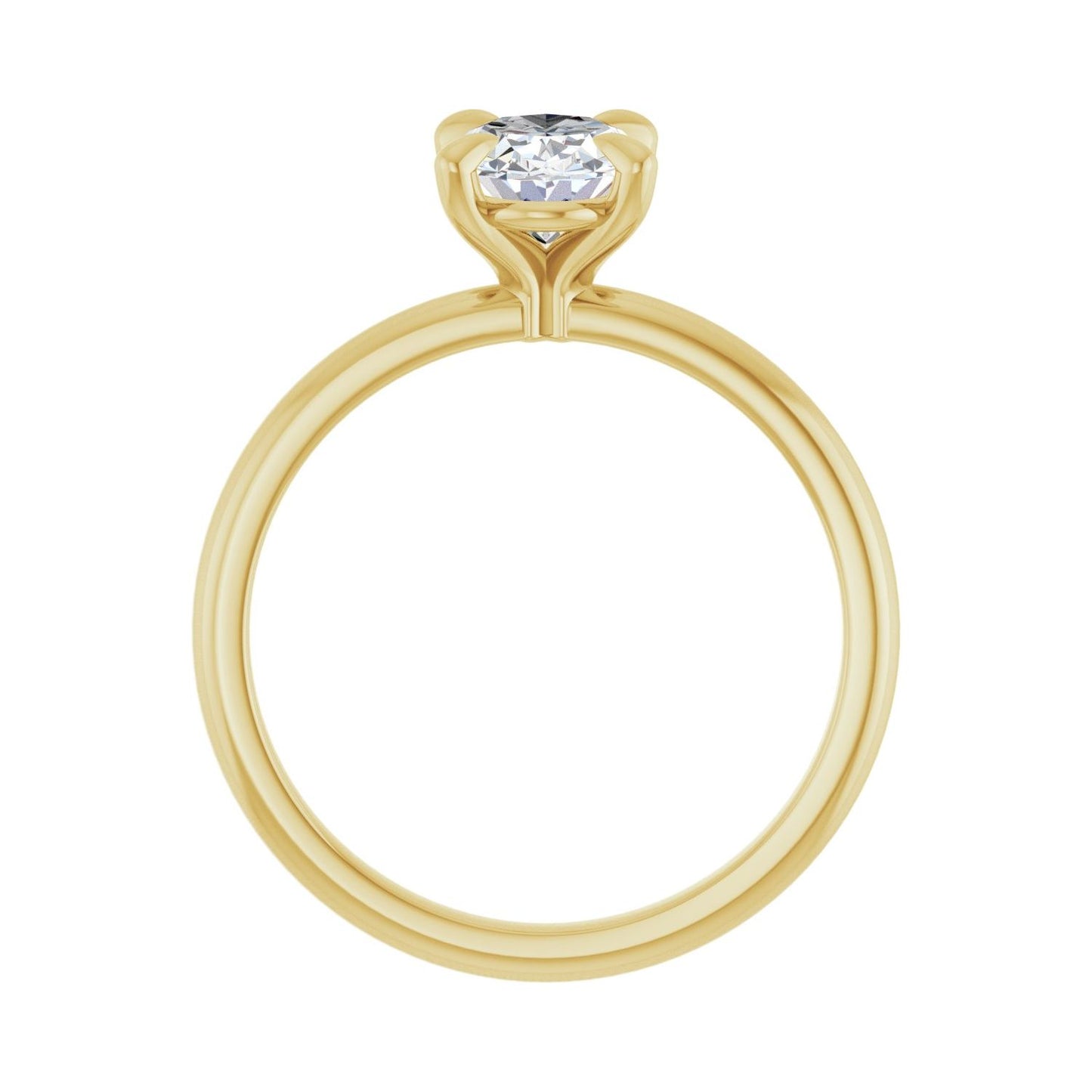 Oval Solitaire Engagement Ring | Metal Type=14K Yellow Gold | Center Stone Size=1.5 CT | Image 2