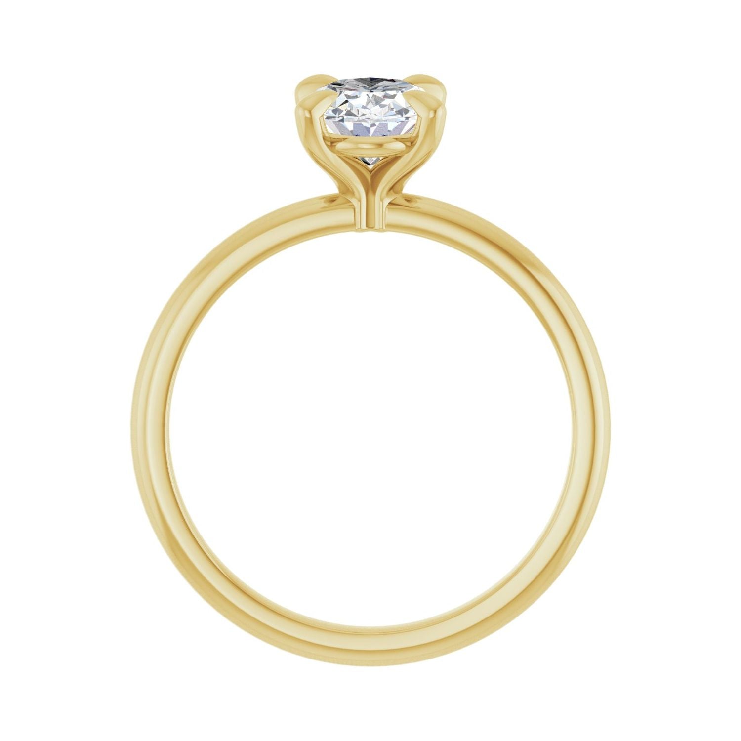 Oval Solitaire Engagement Ring | Metal Type=14K Yellow Gold | Center Stone Size=1.5 CT | Image 2