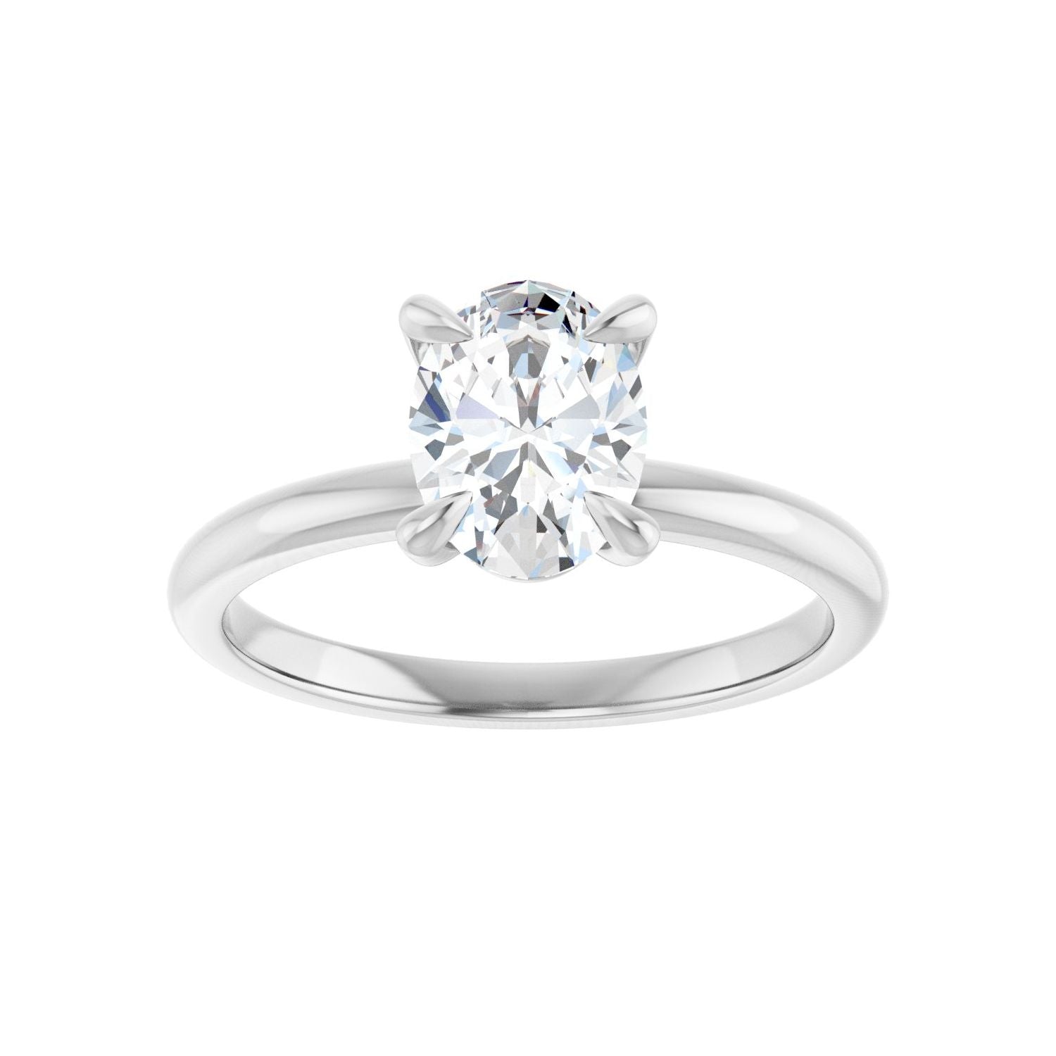 Oval Solitaire Engagement Ring | Metal Type=14K White Gold | Center Stone Size=1.5 CT | Image 3