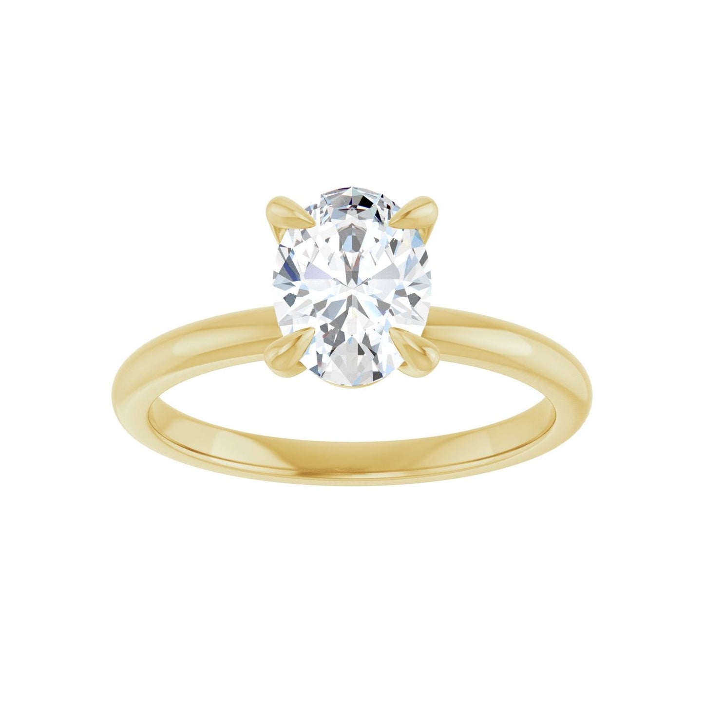 Oval Solitaire Engagement Ring | Metal Type=14K Yellow Gold | Center Stone Size=1.5 CT | Image 3