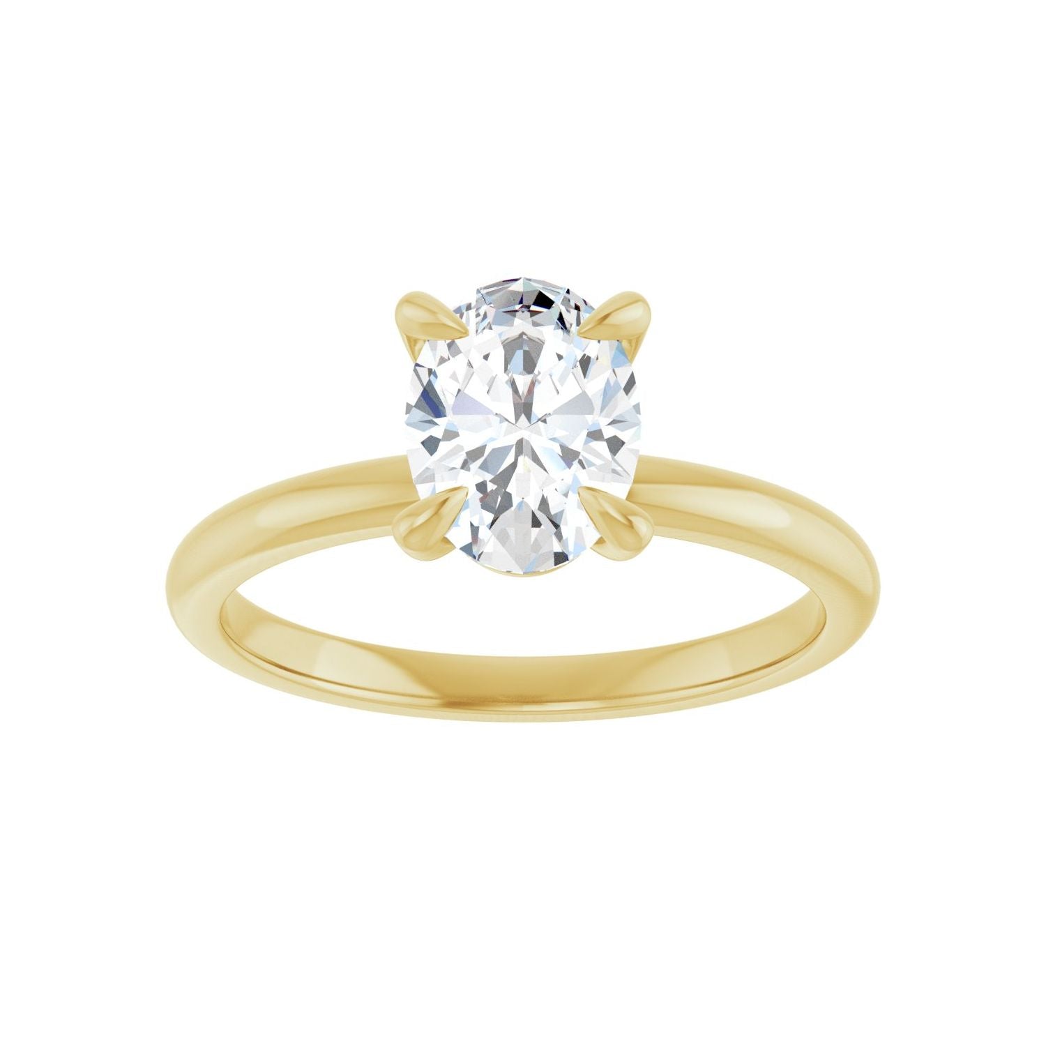 Oval Solitaire Engagement Ring | Metal Type=14K Yellow Gold | Center Stone Size=1.5 CT | Image 3
