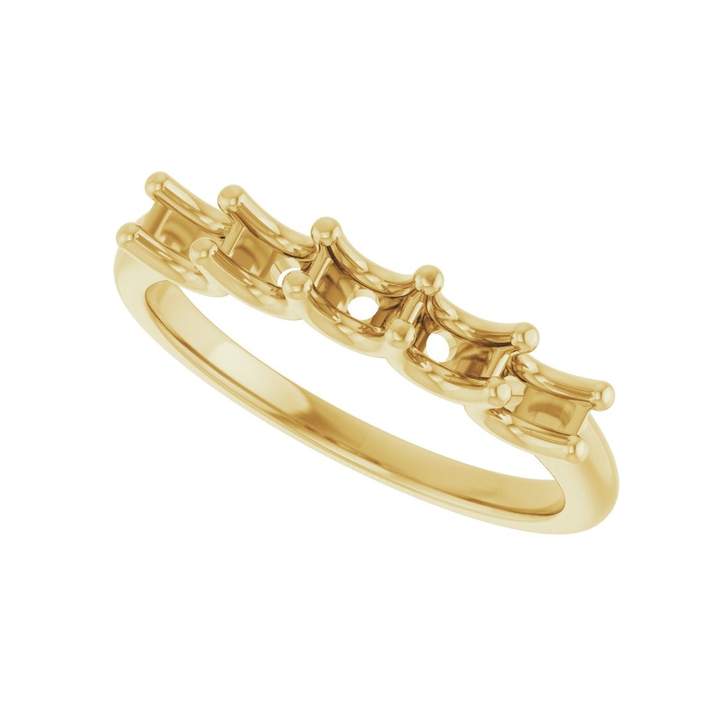 U-Prong Five-Stone Anniversary Band - Round 3MM-4MM | Metal Type=14K Yellow Gold | Diamond Size=3.5MM | Image 2