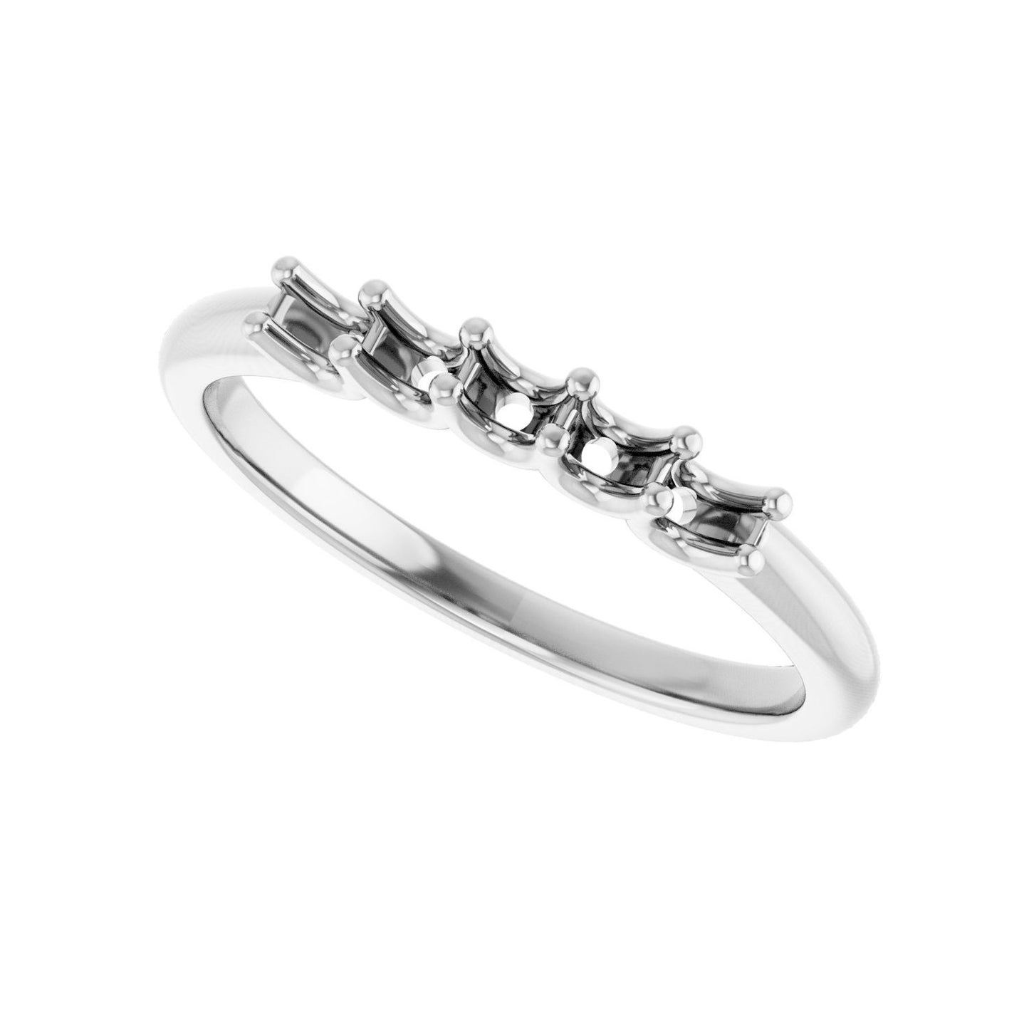 U-Prong Five-Stone Anniversary Band - Round 1MM-2.5MM | Metal Type=14K White Gold | Diamond Size=2.5MM | Image 2