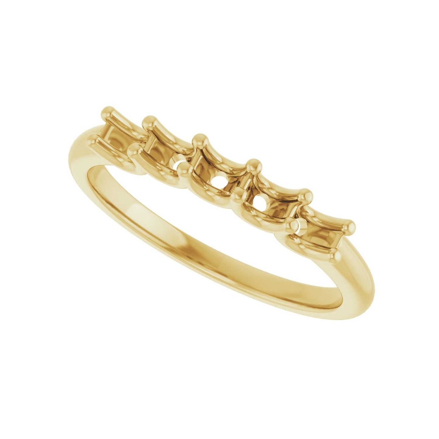 U-Prong Five-Stone Anniversary Band - Round 3MM-4MM | Metal Type=14K Yellow Gold | Diamond Size=3MM | Image 2