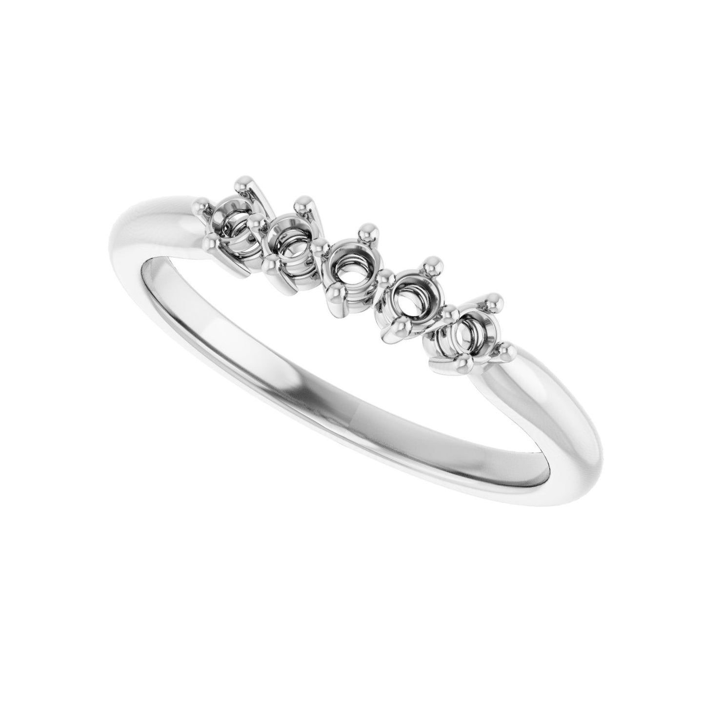 Five-Stone Anniversary Band - Round 1MM-2.5MM | Metal Type=14K White Gold | Diamond Size=2MM | Image 2