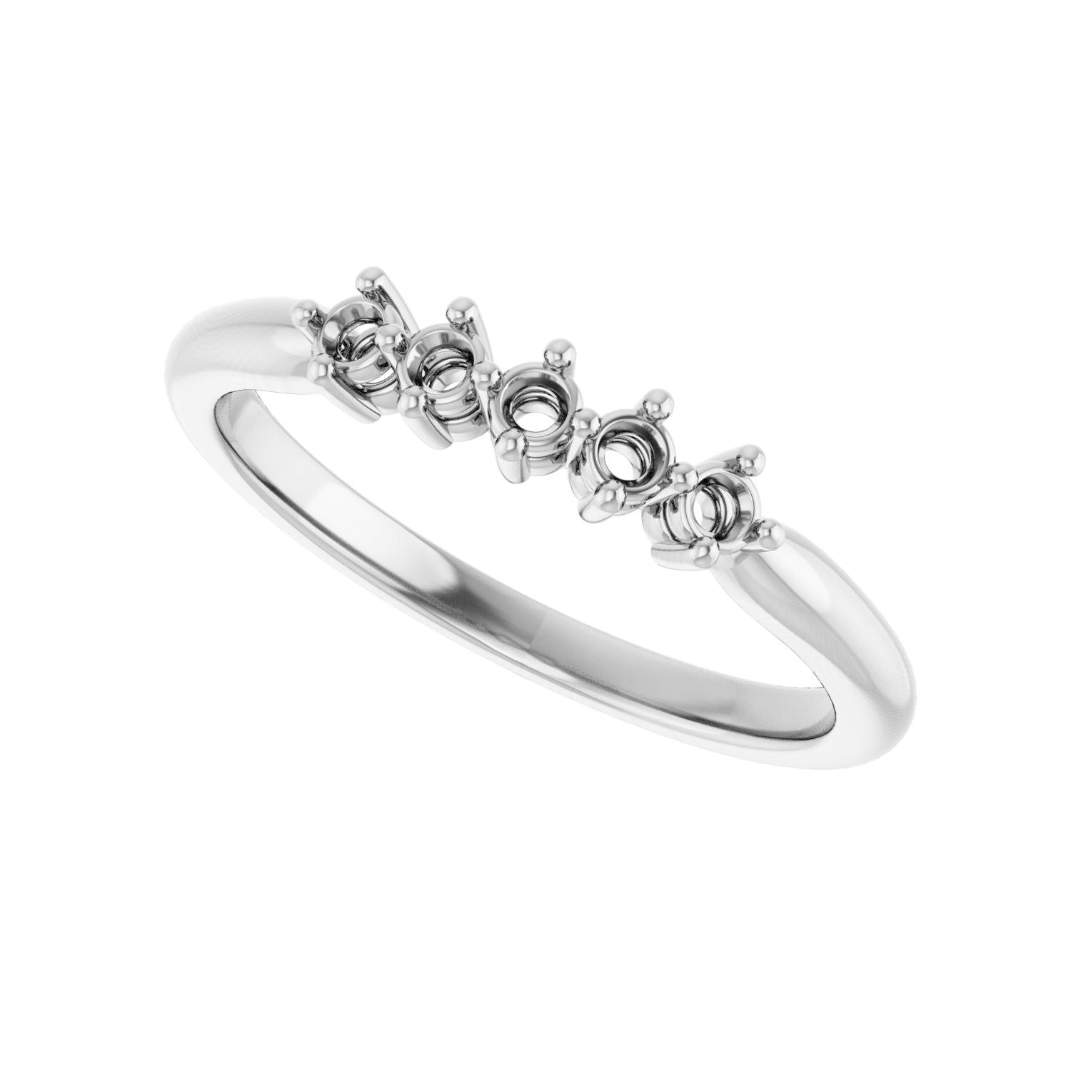 Five-Stone Anniversary Band - Round 1MM-2.5MM | Metal Type=14K White Gold | Diamond Size=2MM | Image 2