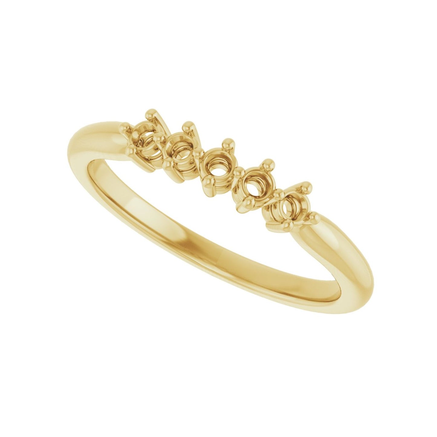Five-Stone Anniversary Band - Round 1MM-2.5MM | Metal Type=14K Yellow Gold | Diamond Size=2MM | Image 2