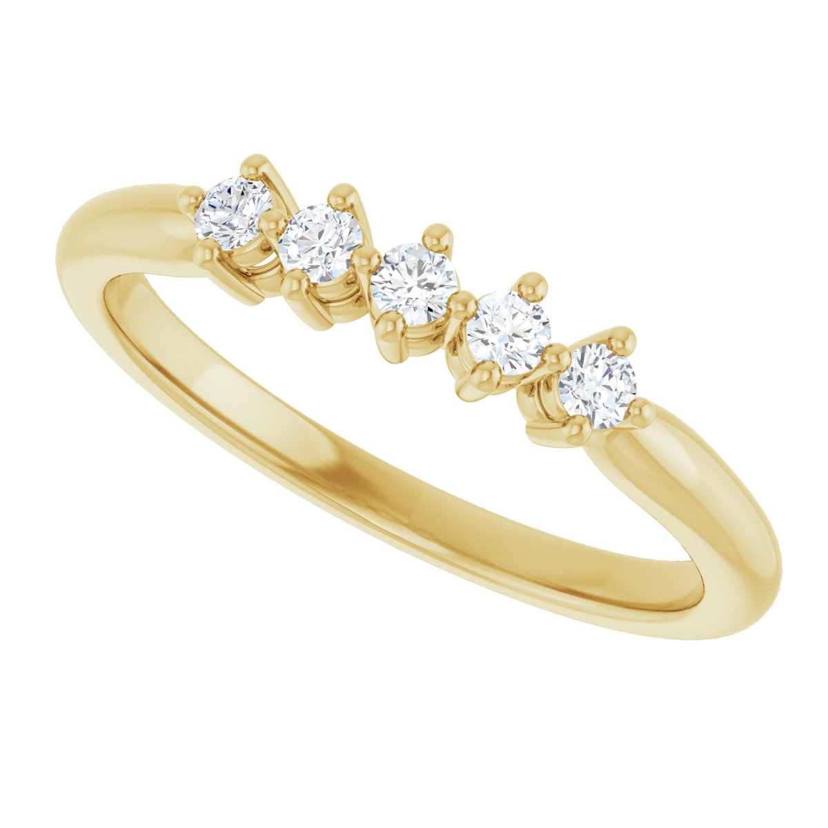 Five-Stone Anniversary Band - Round | Metal Type=14K Yellow Gold | Diamond Size=2MM | Image 3