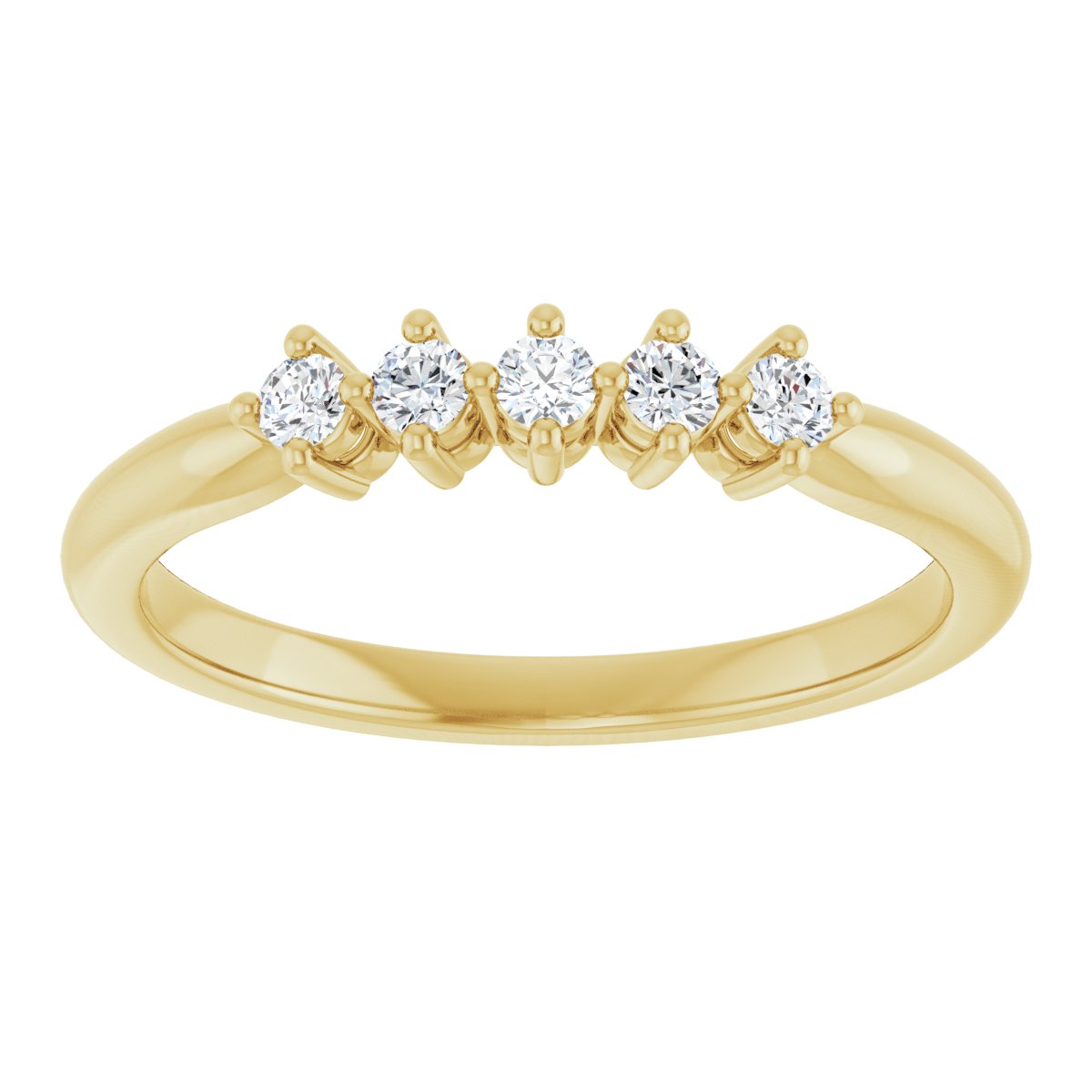 Five-Stone Anniversary Band - Round | Metal Type=14K Yellow Gold | Diamond Size=2MM | Image 1