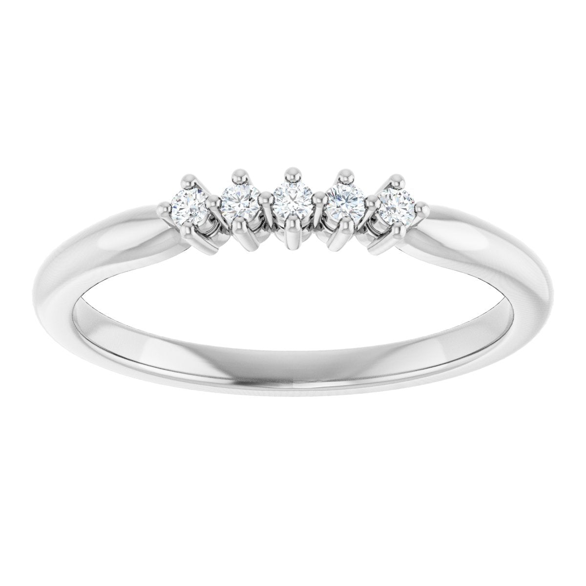 Five-Stone Anniversary Band - Round | Metal Type=14K White Gold | Diamond Size=1.5MM | Image 1