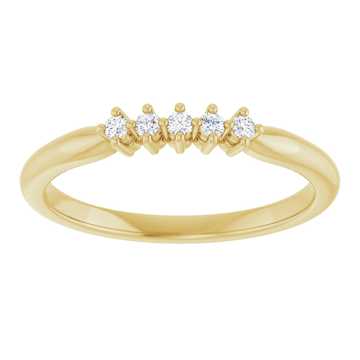 Five-Stone Anniversary Band - Round | Metal Type=14K Yellow Gold | Diamond Size=1.5MM | Image 1