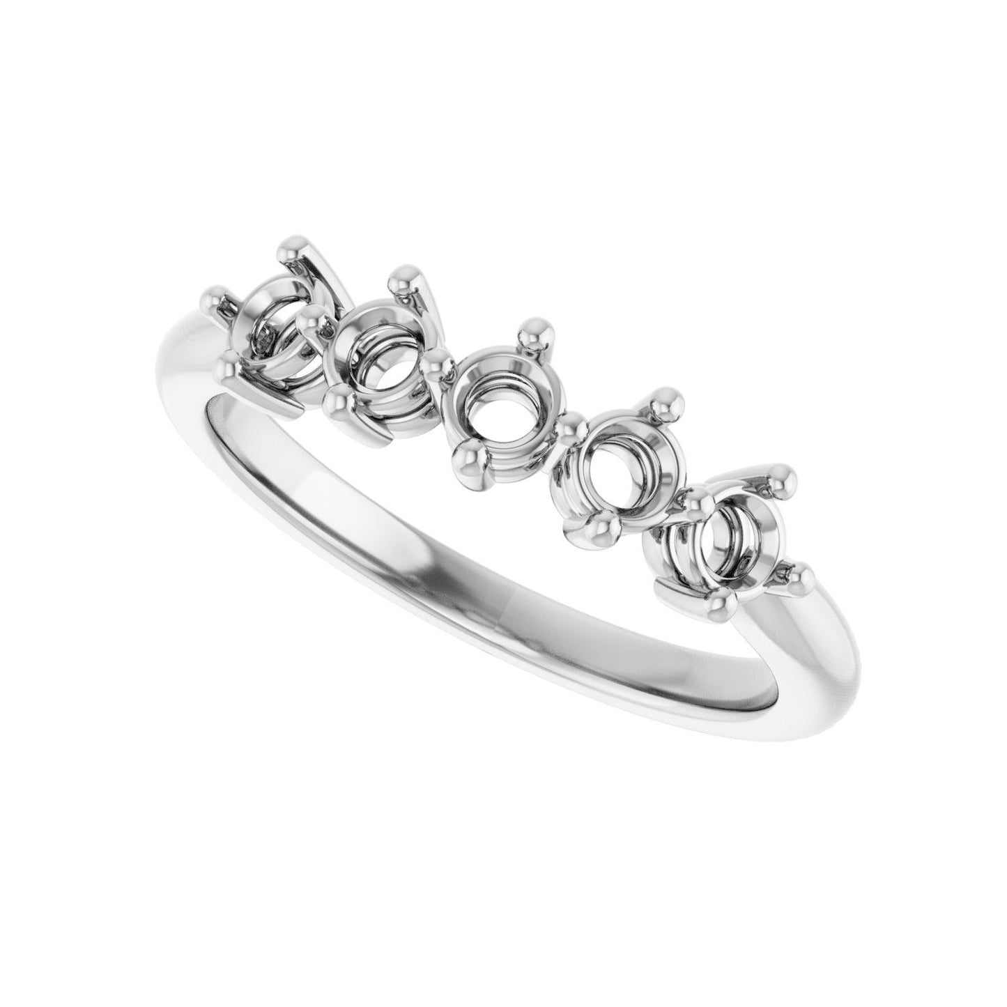 Five-Stone Anniversary Band - Round 3MM-4MM | Metal Type=14K White Gold | Diamond Size=3MM | Image 2