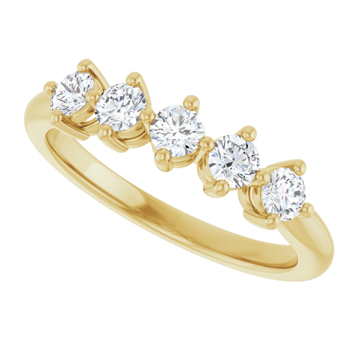 Five-Stone Anniversary Band - Round | Metal Type=14K Yellow Gold | Diamond Size=3MM | Image 3