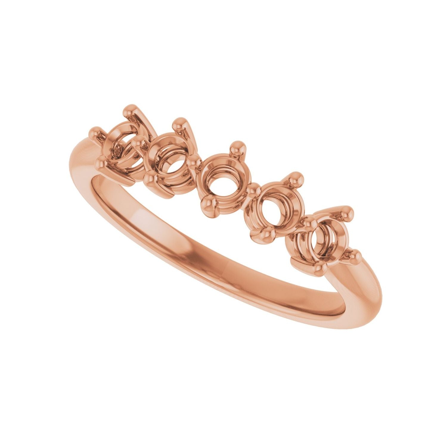 Five-Stone Anniversary Band - Round 3MM-4MM | Metal Type=14K Rose Gold | Diamond Size=3MM | Image 2