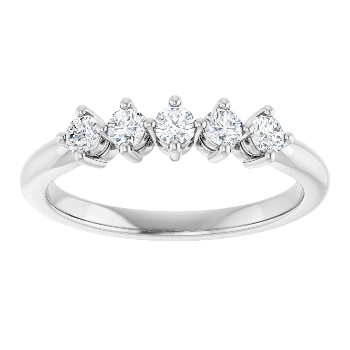 Five-Stone Anniversary Band - Round | Metal Type=14K White Gold | Diamond Size=2.5MM | Image 1