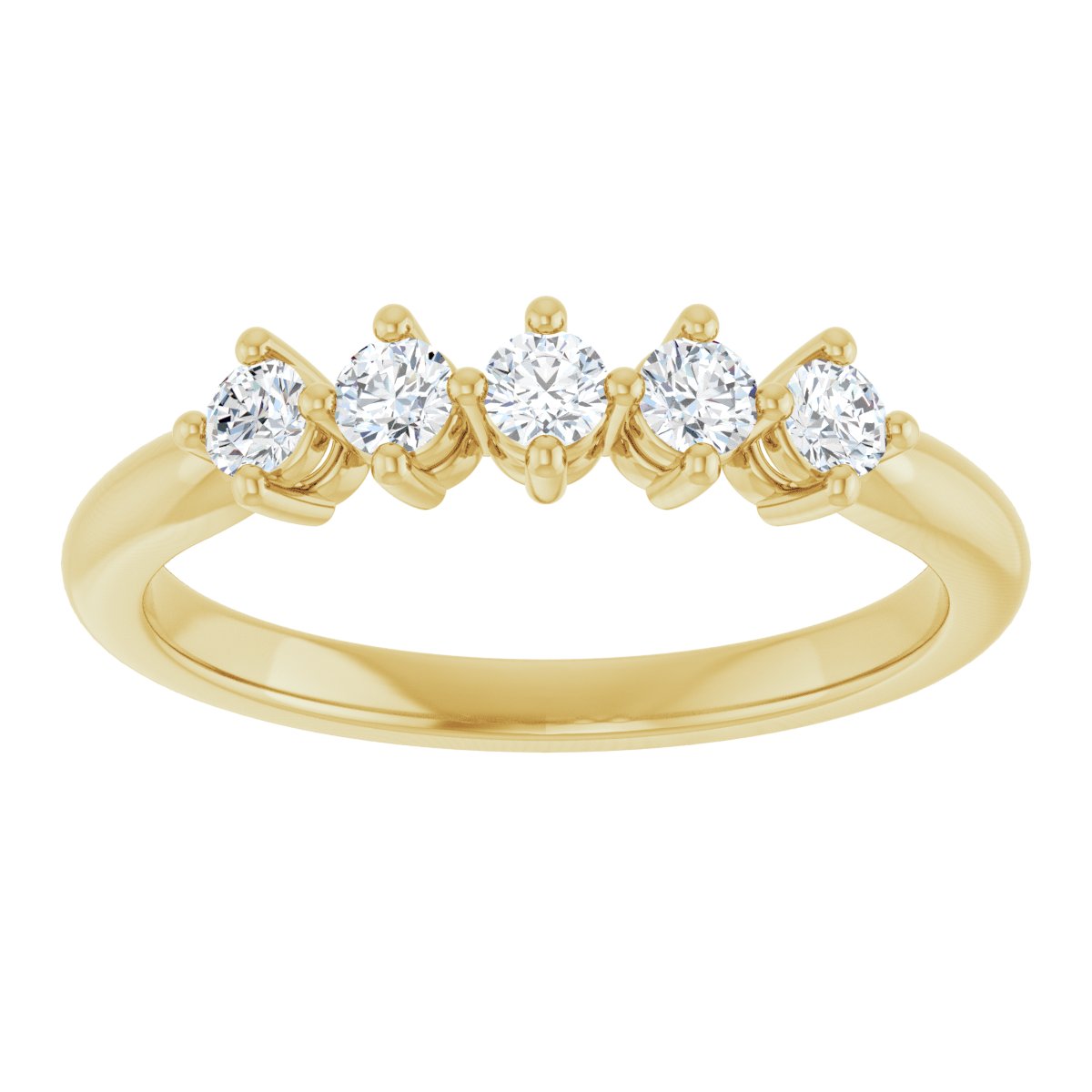 Five-Stone Anniversary Band - Round | Metal Type=14K Yellow Gold | Diamond Size=2.5MM | Image 1