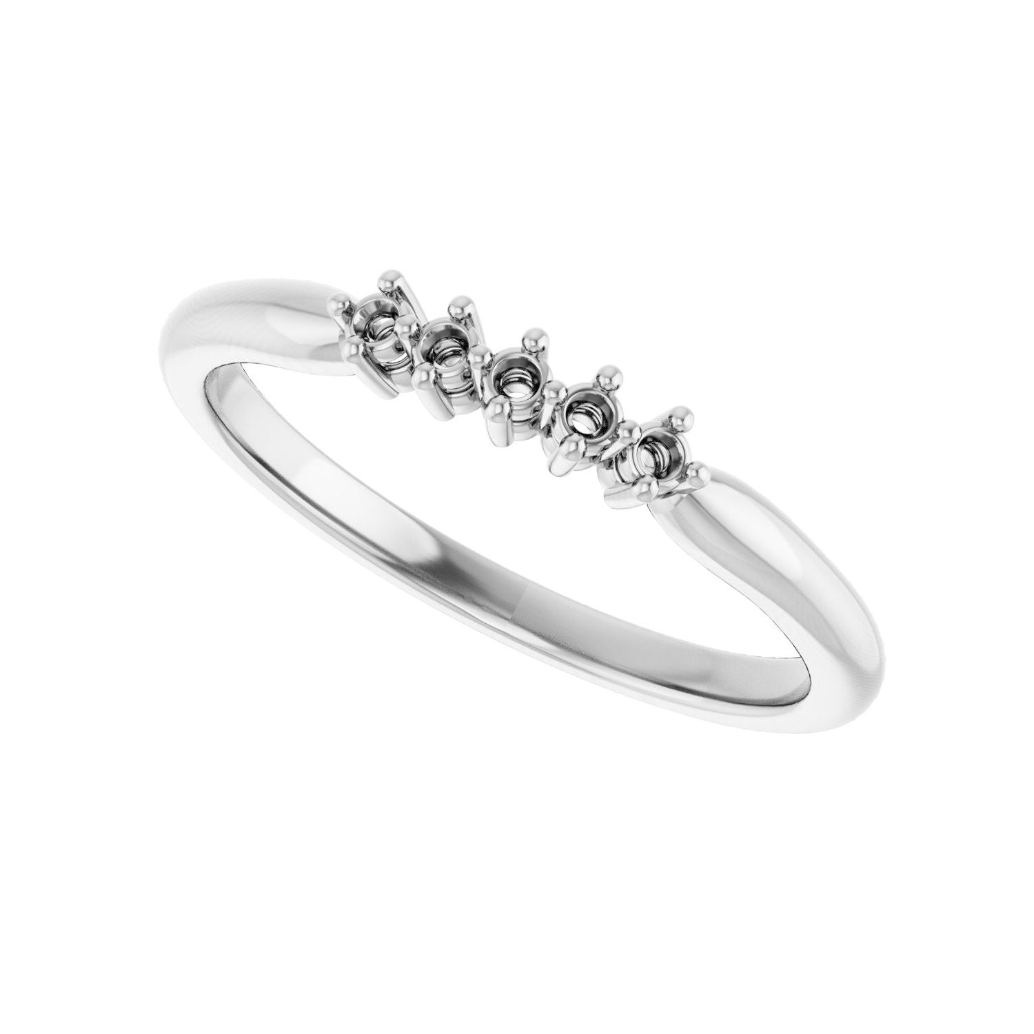 Five-Stone Anniversary Band - Round 1MM-2.5MM | Metal Type=14K White Gold | Diamond Size=1.5MM | Image 2