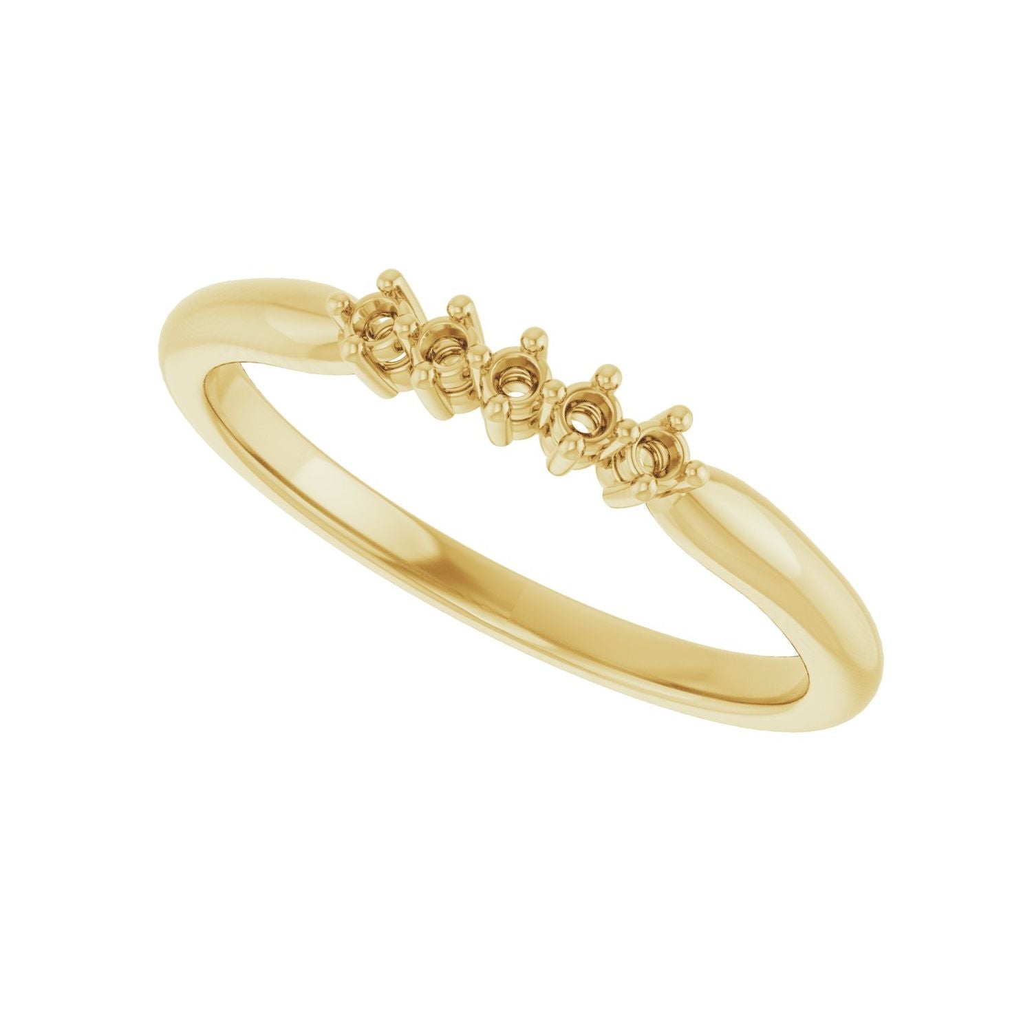 Five-Stone Anniversary Band - Round 1MM-2.5MM | Metal Type=14K Yellow Gold | Diamond Size=1.5MM | Image 2